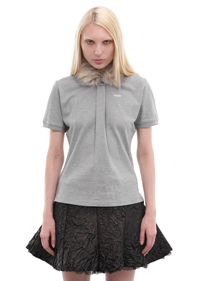 Polo shirt grey fur
