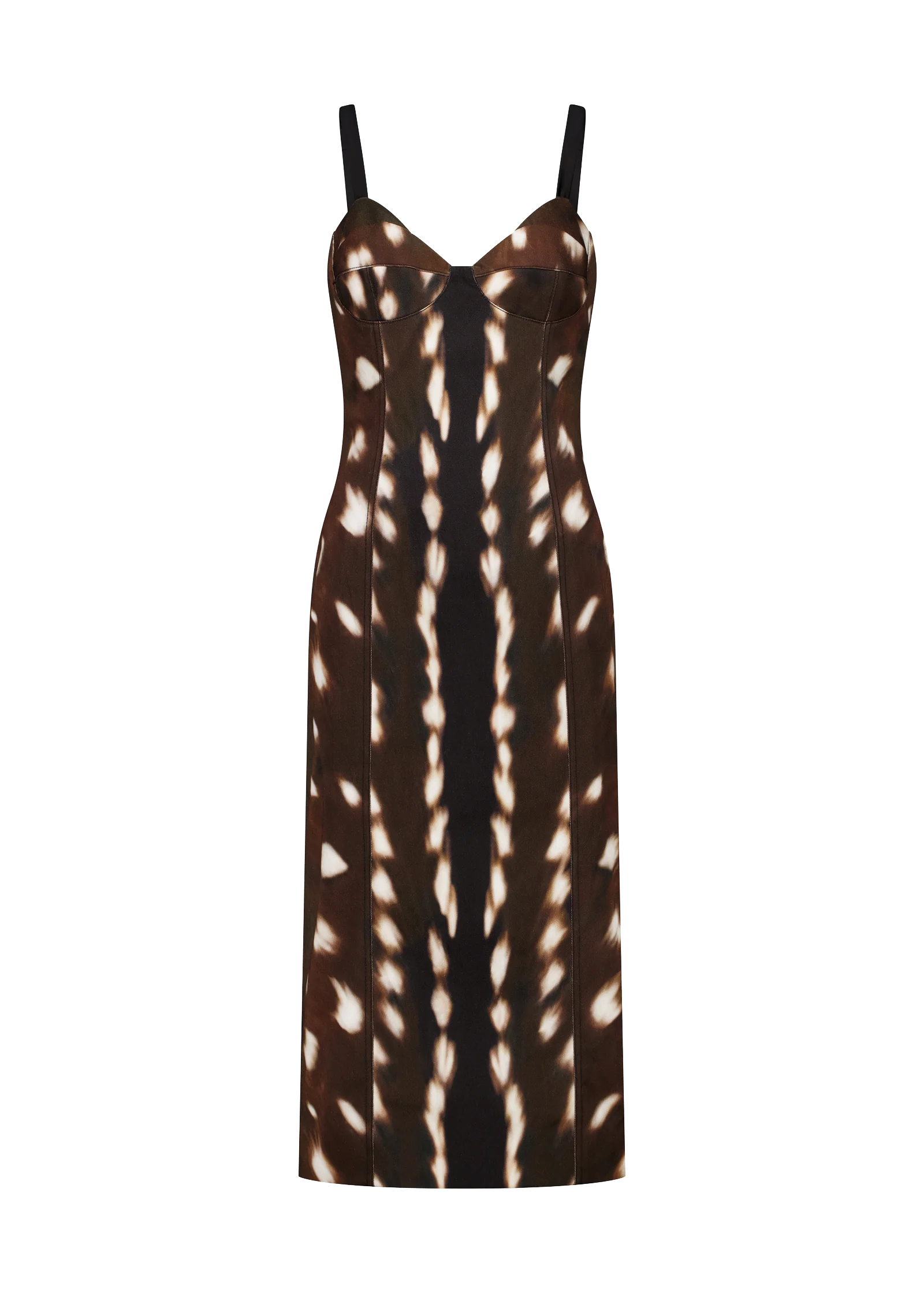 Bustier Bodycon Printed Drill Midi Dress