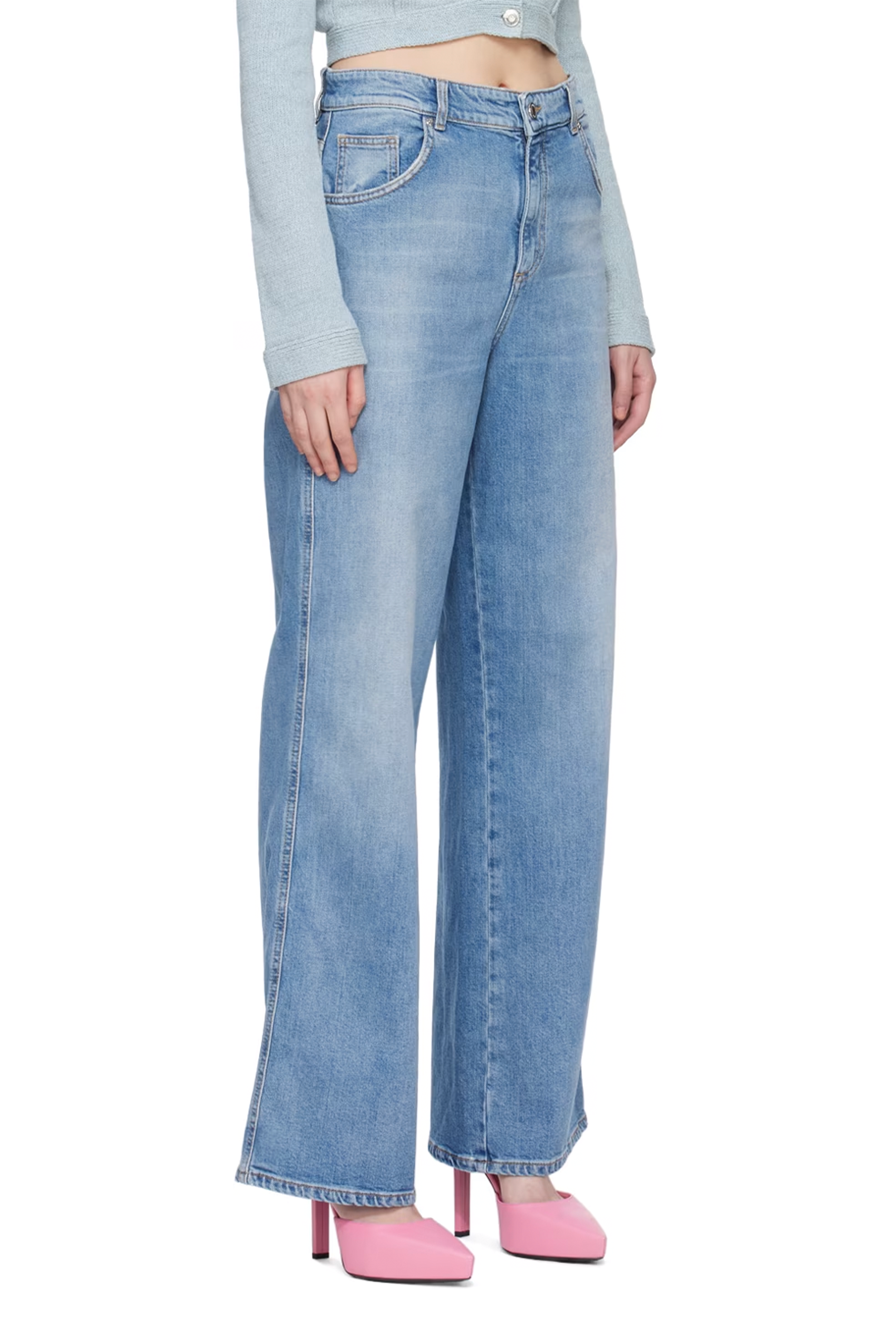 BLEACH-WASH BOYFRIEND JEANS