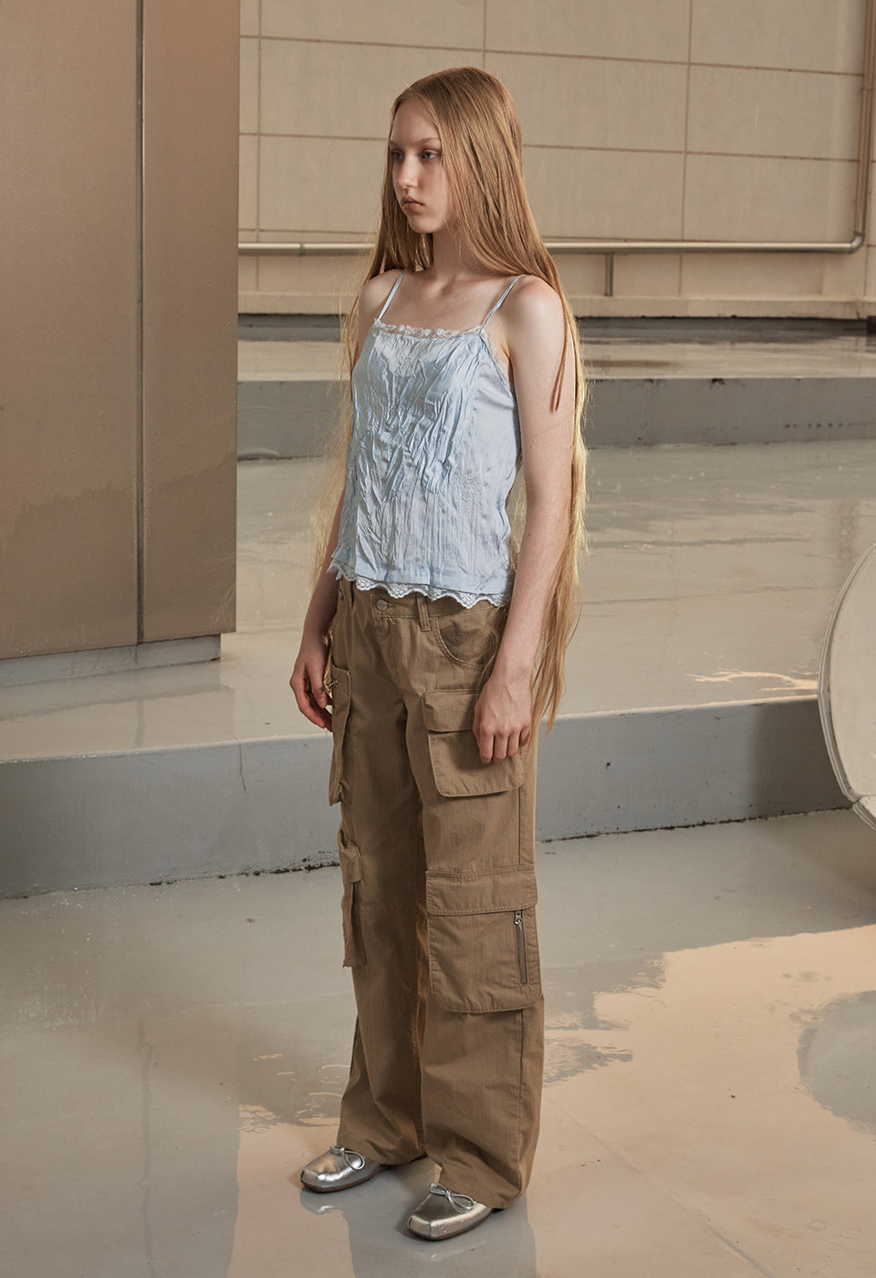CARGO POCKET PANTS BEIGE