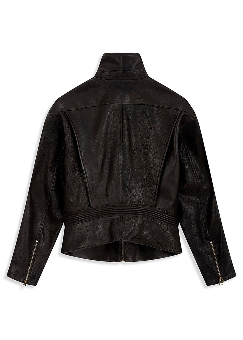 BELTED LEATHER BLOUSON