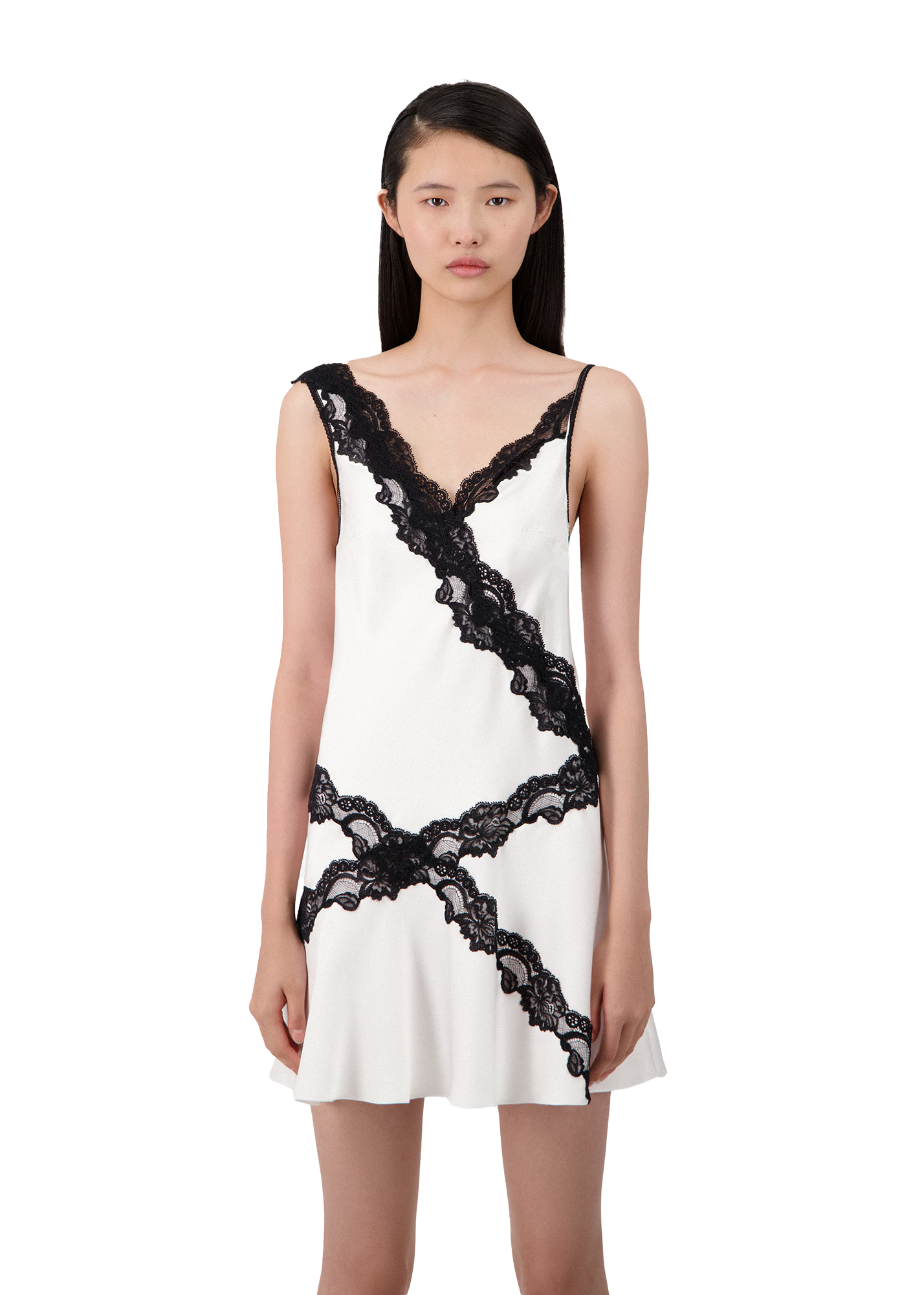 BIAS LACE MINI SLIP DRESS