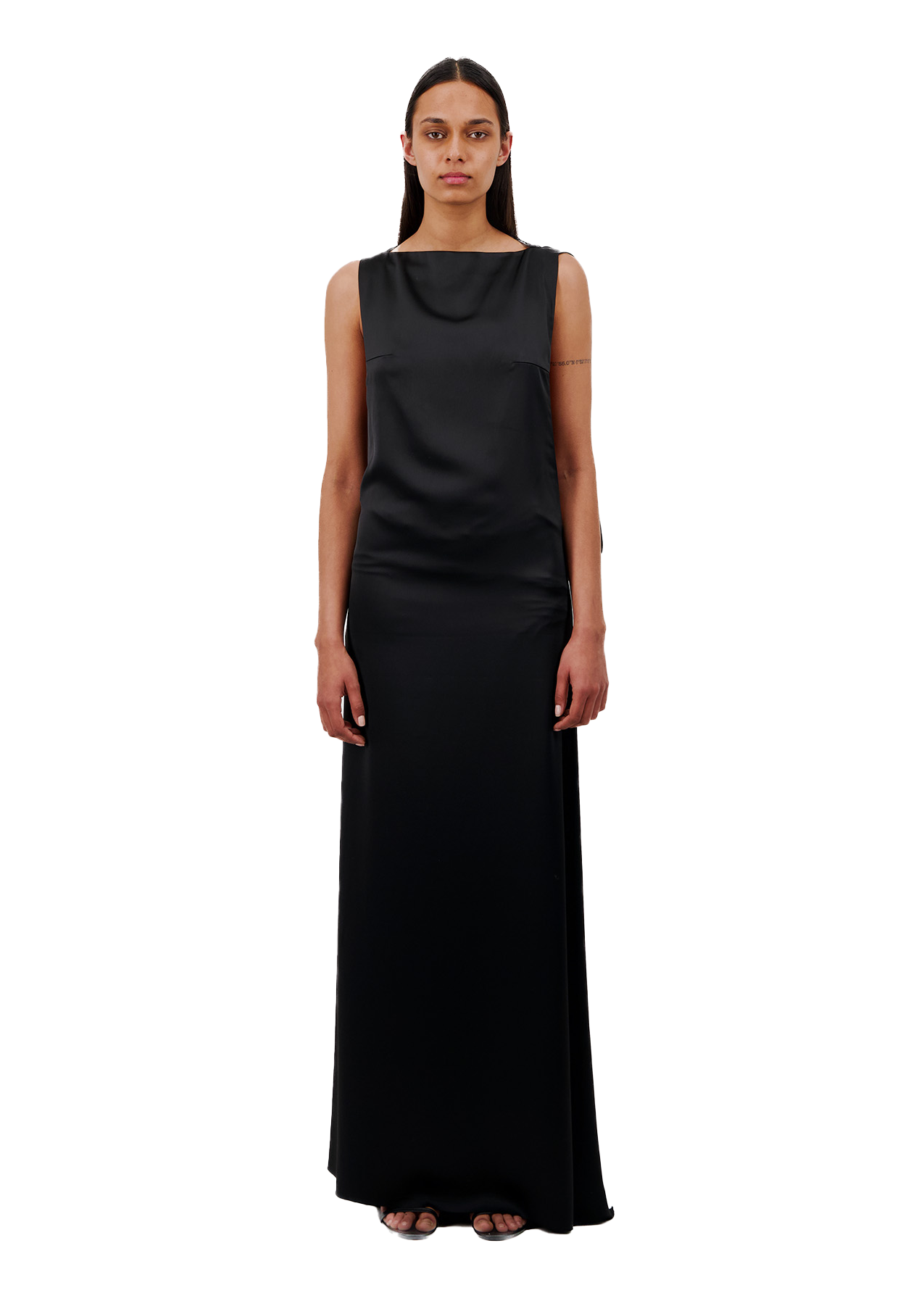 SATIN MAXI DRESS WITH PLUNGING BACK