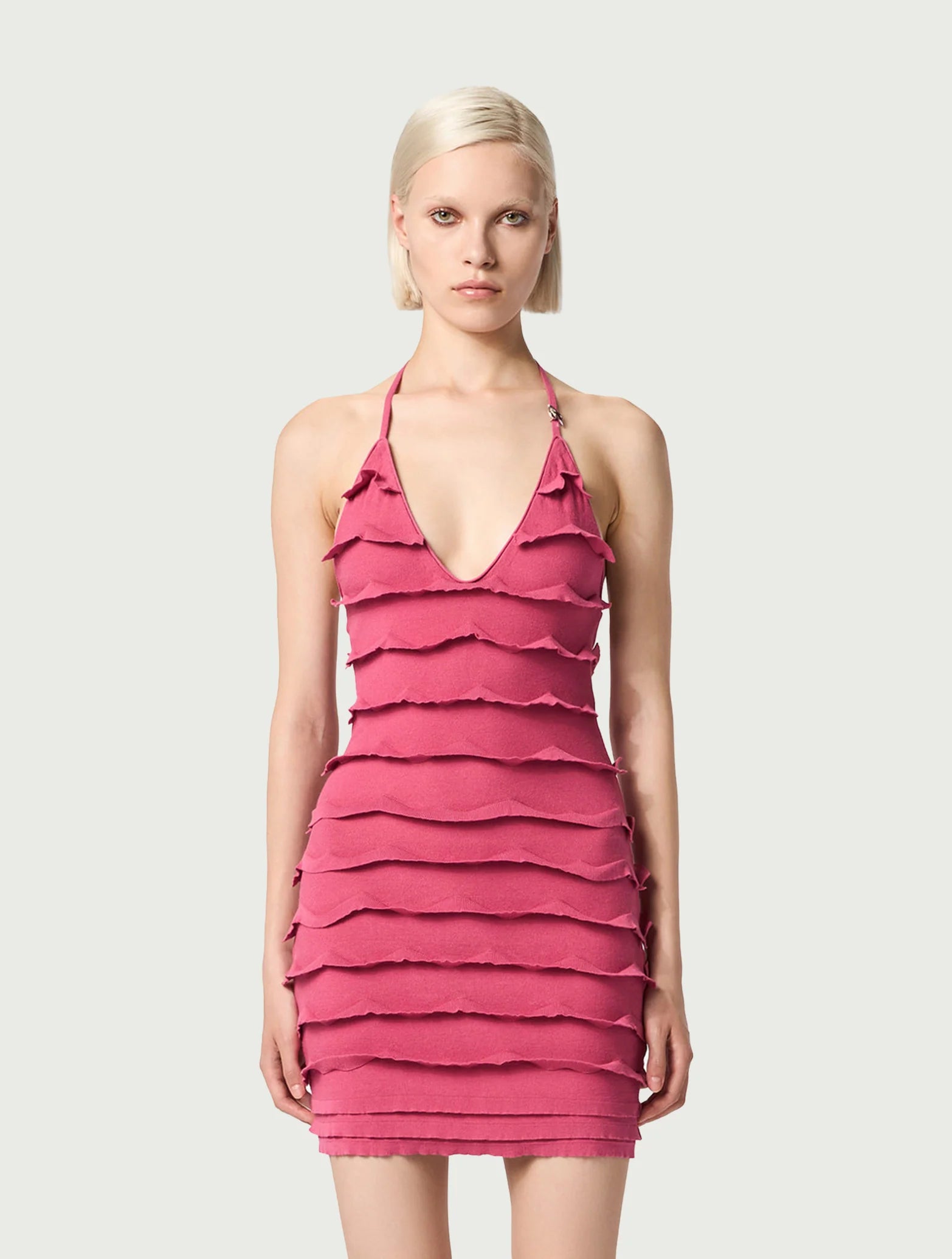 KNITTED DRESS WITH RUFFLES