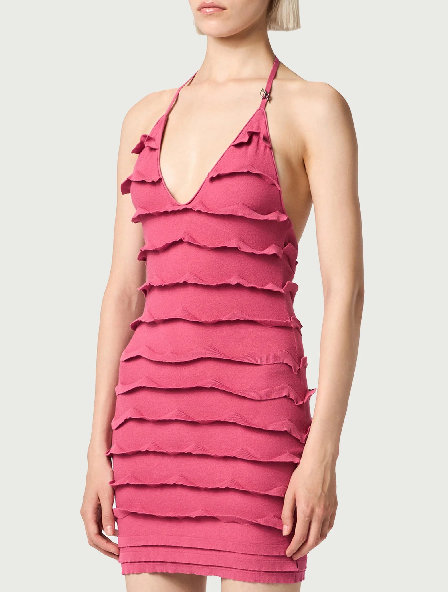 KNITTED DRESS WITH RUFFLES