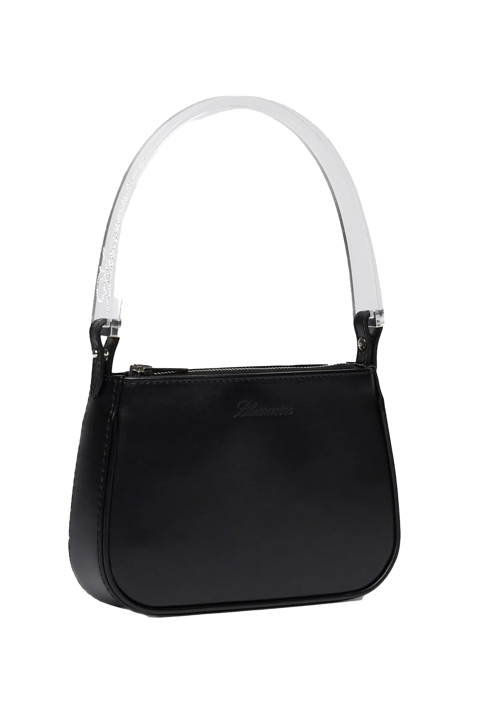 NAPA LEATHER BAG WITH A BRANDED HANDLE IN PLEXI