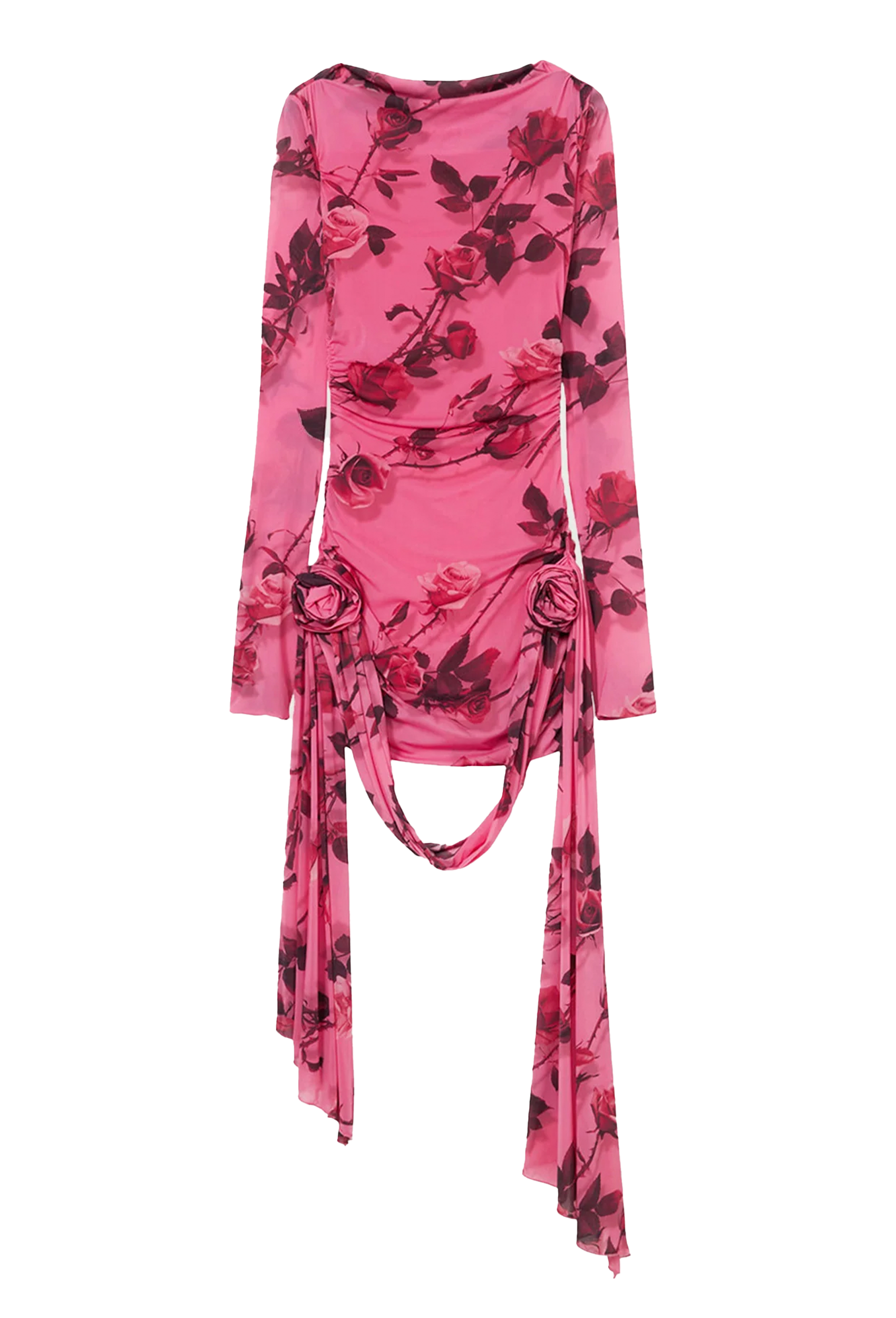 MINI DRESS IN TORCHON ROSE PRINT JERSEY