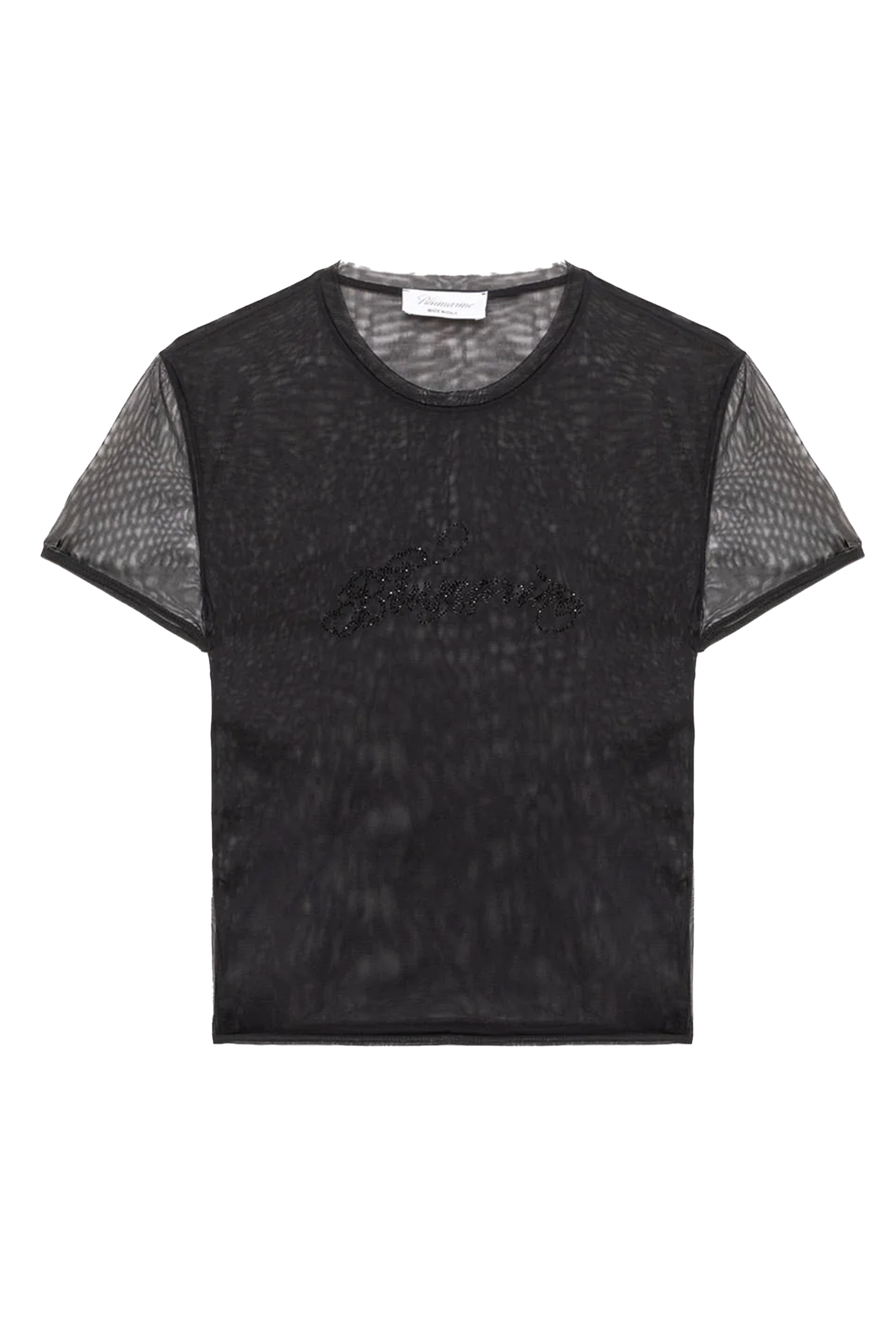 TULLE T-SHIRT WITH RHINESTONE LOGO