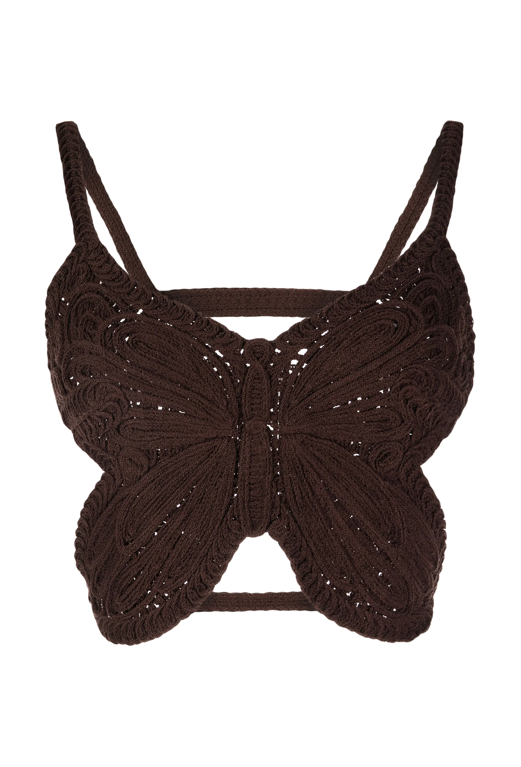 CROPPED TOP WITH EMBROIDERY BUTTERFLY
