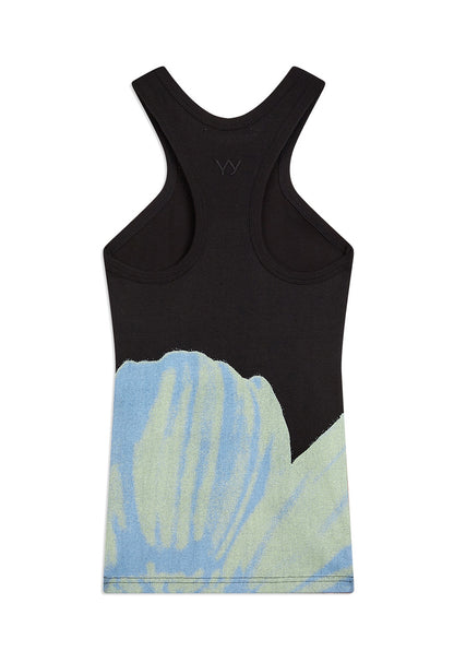 FLOWER RACER TANK BLACK