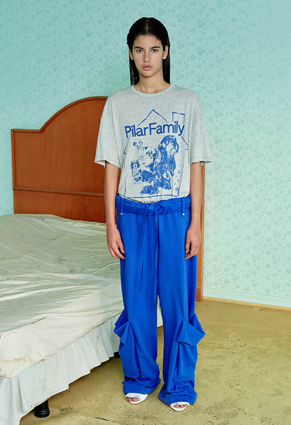 ROLLED WAIST SWEAT CARGO PANTS