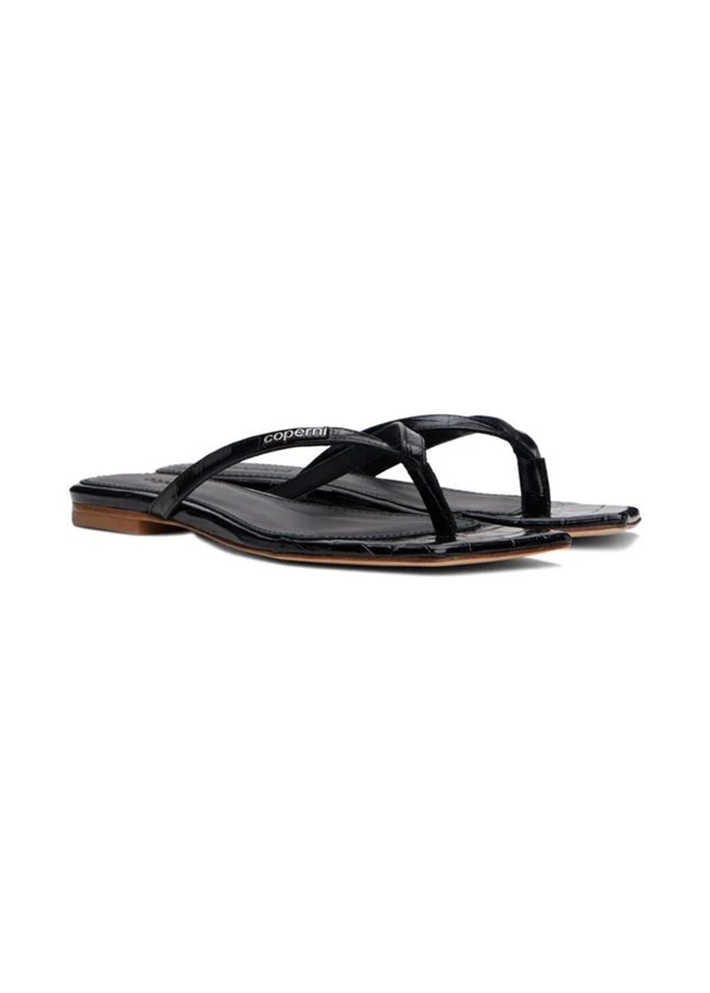 Croco Slanted Flip Flop