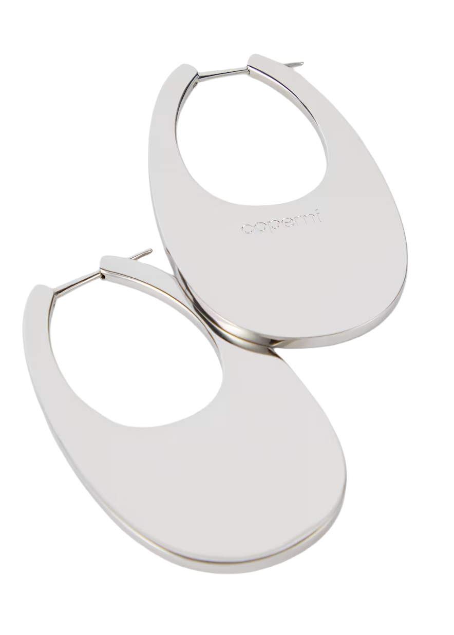 Large Swipe Earrings Silver