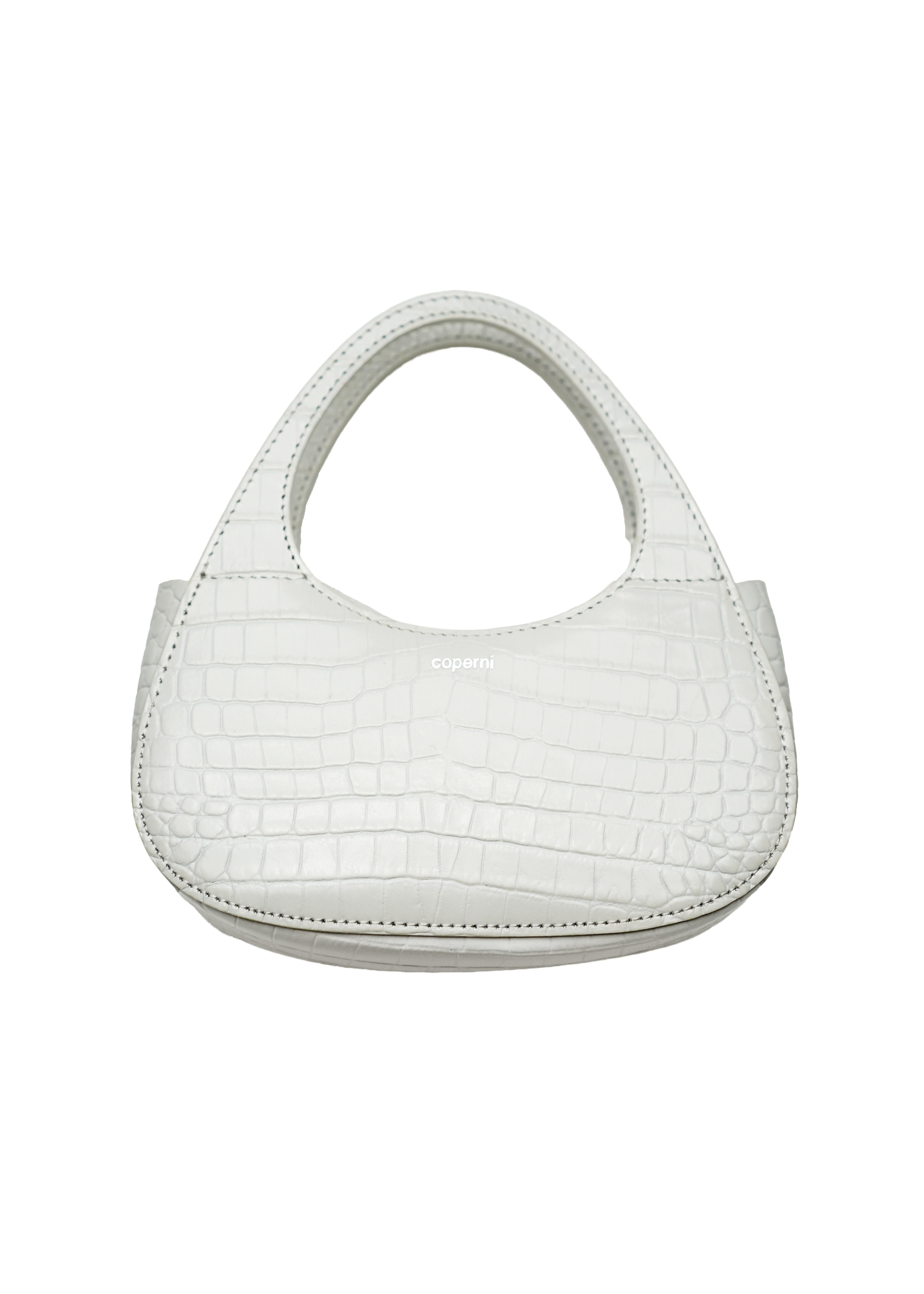 Micro Baguette White Croco Bag