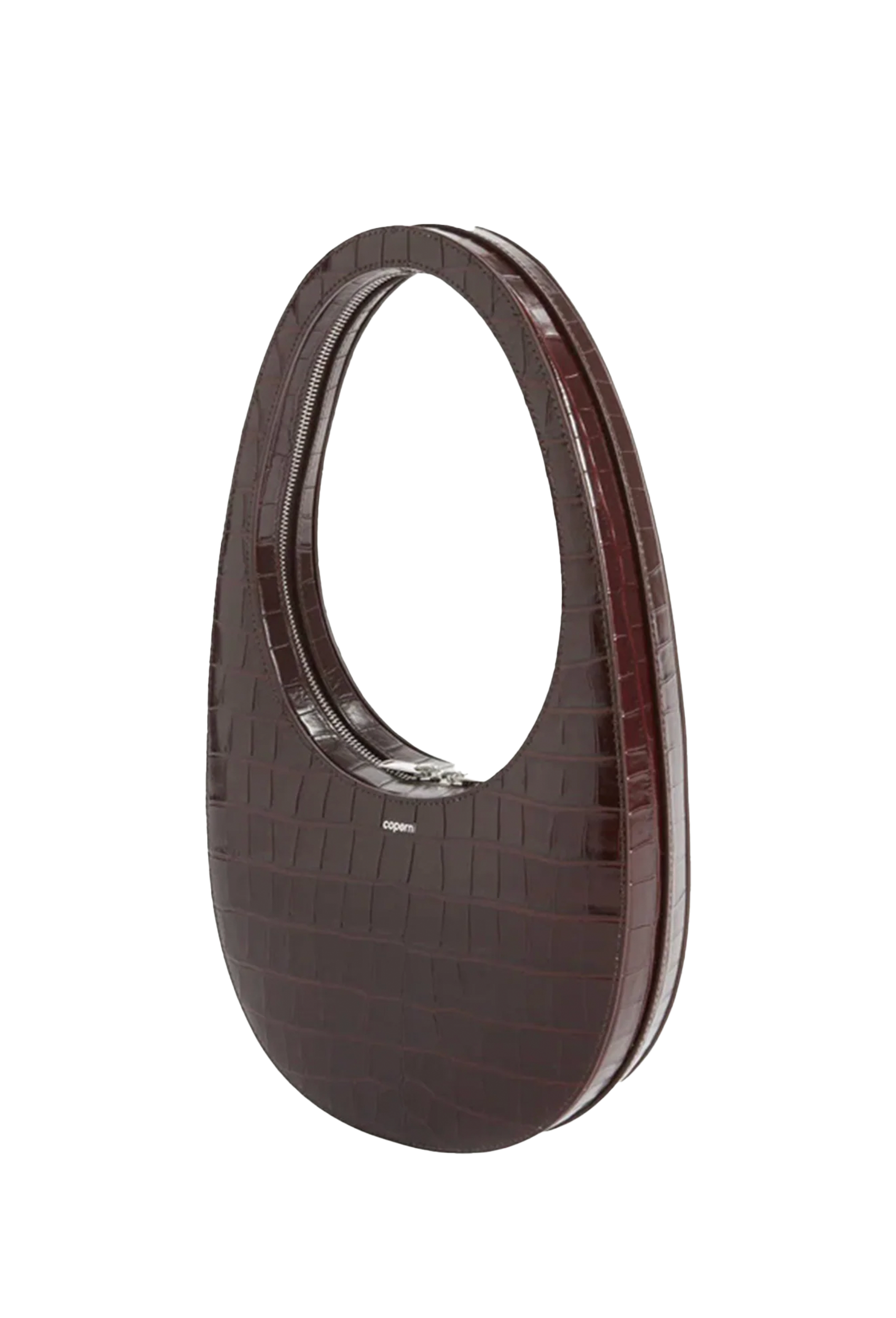 Brown Croco Swipe Bag