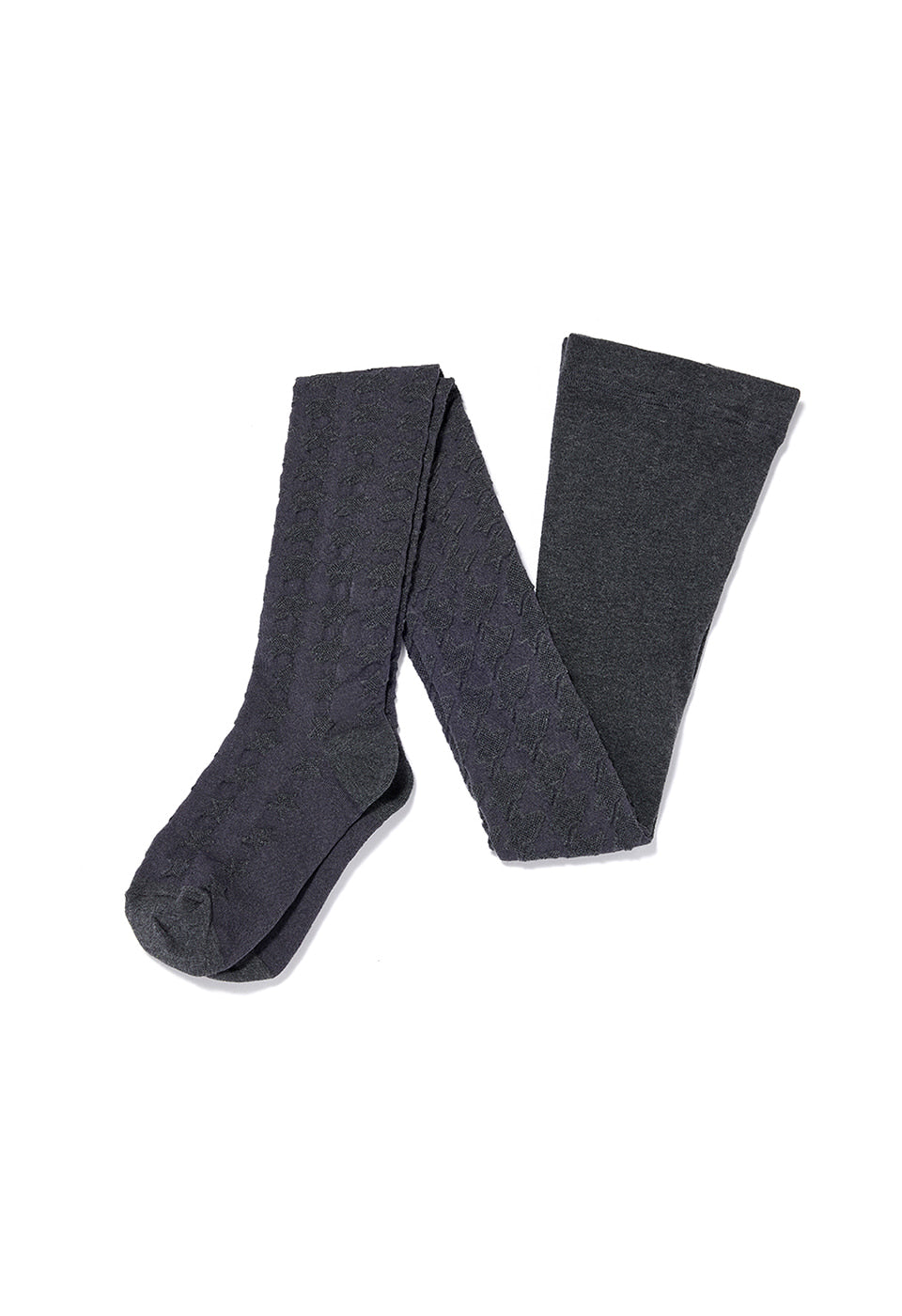 Knitted Hound's Tooth Star Tights Grey