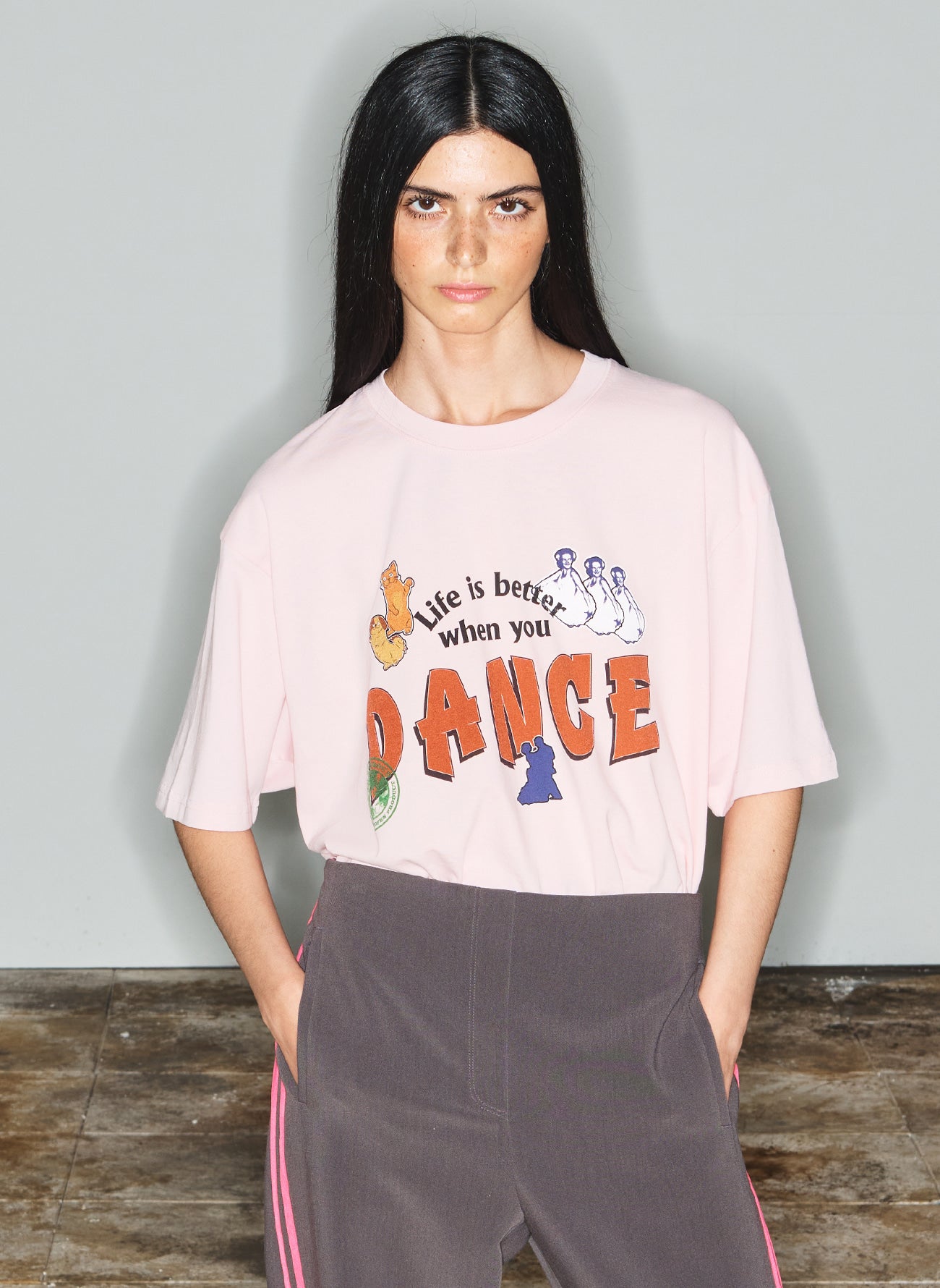 DANCE CARTOON T-SHIRT PINK