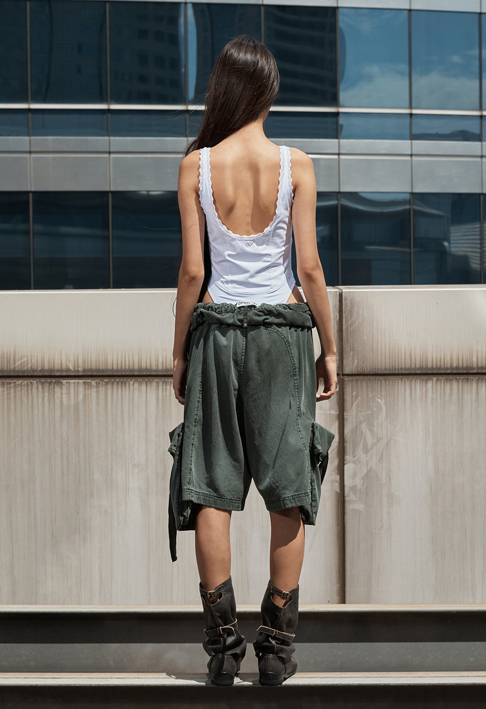 ROLLED WAIST CARGO SHORTS KHAKI