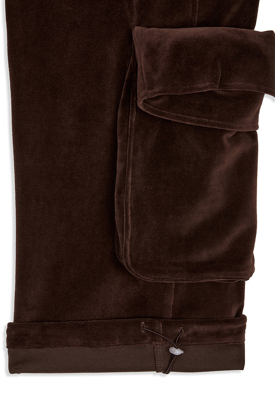 Rolled Waist Velour Cargo Pants