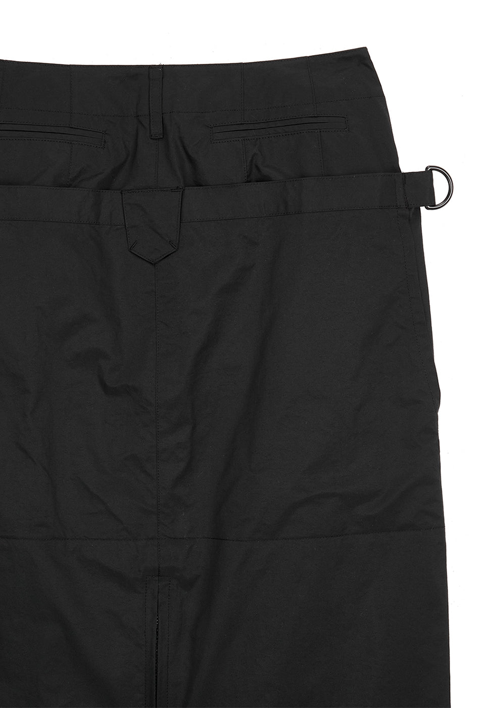 STRAP-LAYERED MAXI SKIRT BLACK