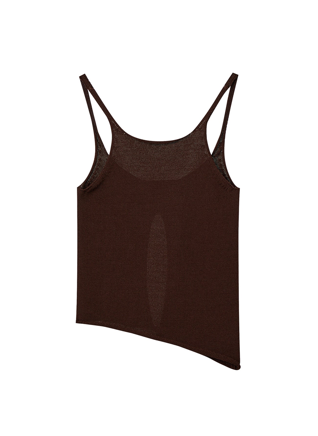 SLIT KNITTED SLEEVELESS BROWN