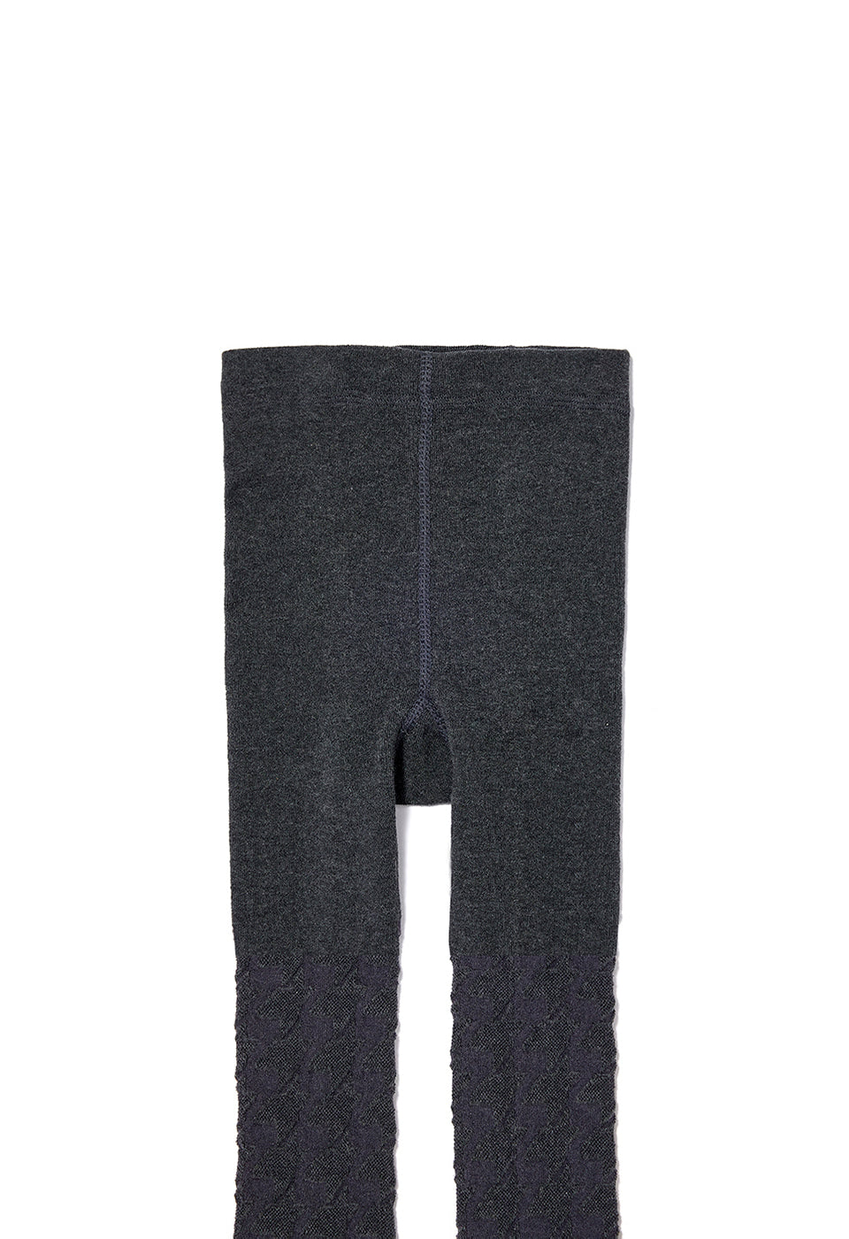 Knitted Hound's Tooth Star Tights Grey