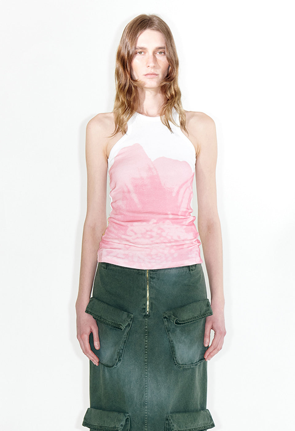 FLOWER RACER TANK WHITE