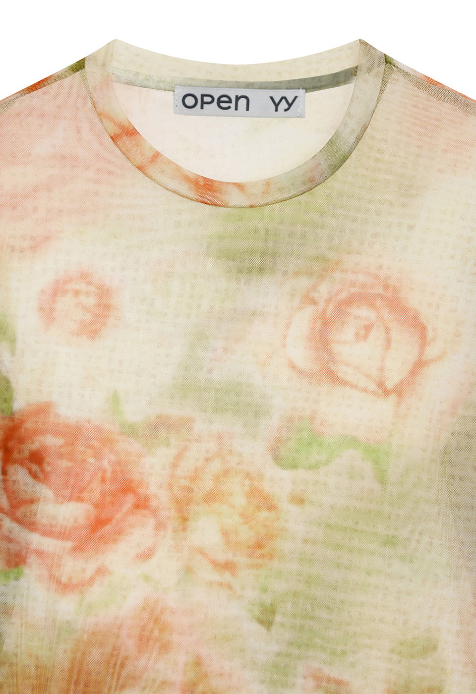 FLORAL MESH SLEEVE TOP