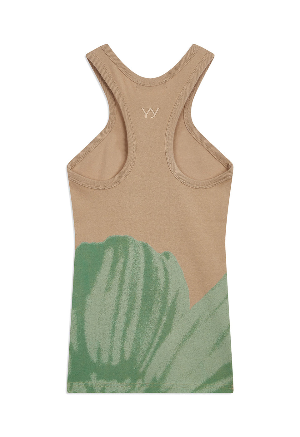 FLOWER RACER TANK BEIGE