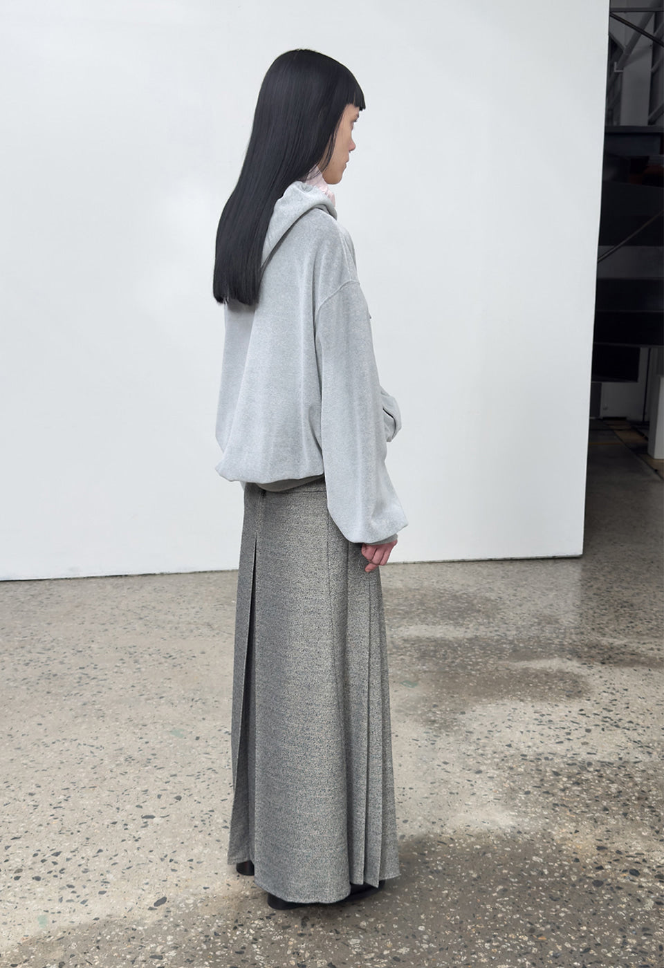 Woven Double Belted Maxi Skirt