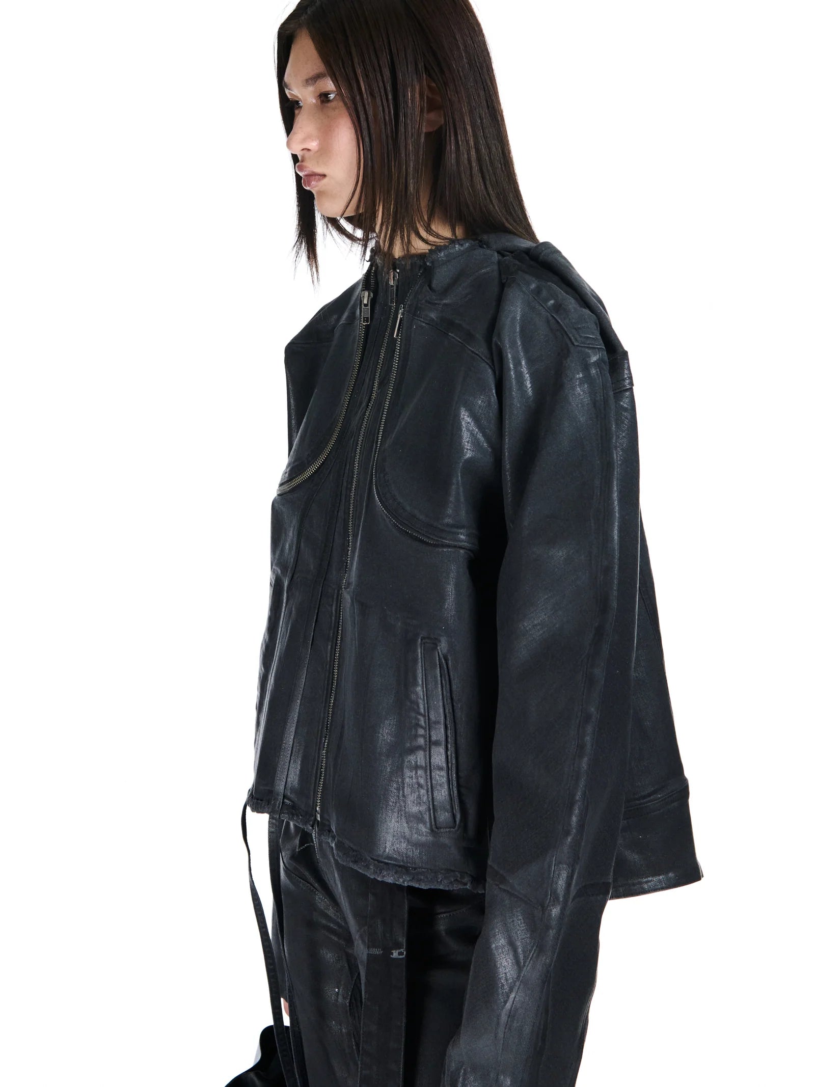 Glazed Denim Zip Jacket