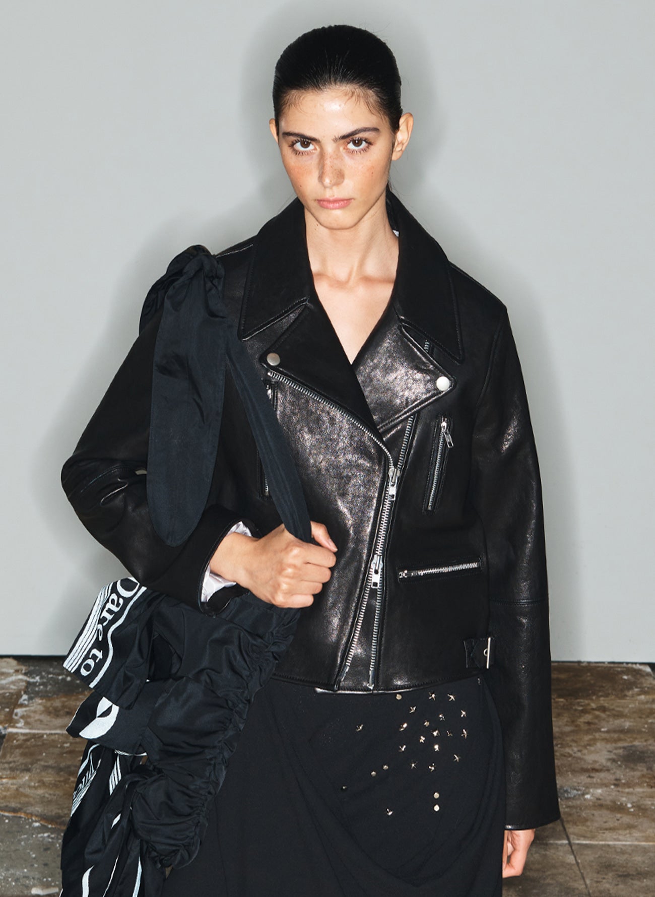 ZIPPED BIKER JACKET