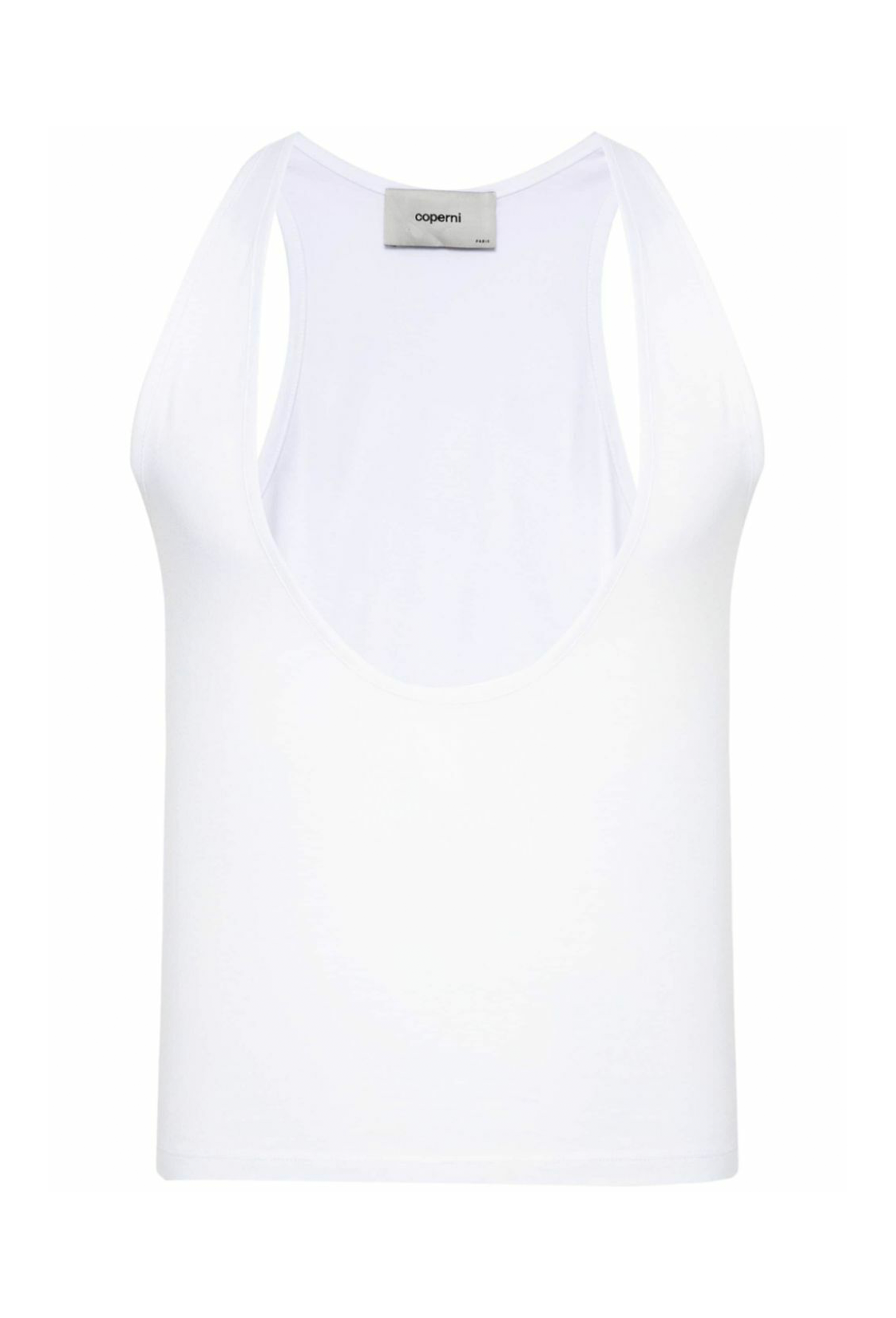 Deep Cut Tank Top White