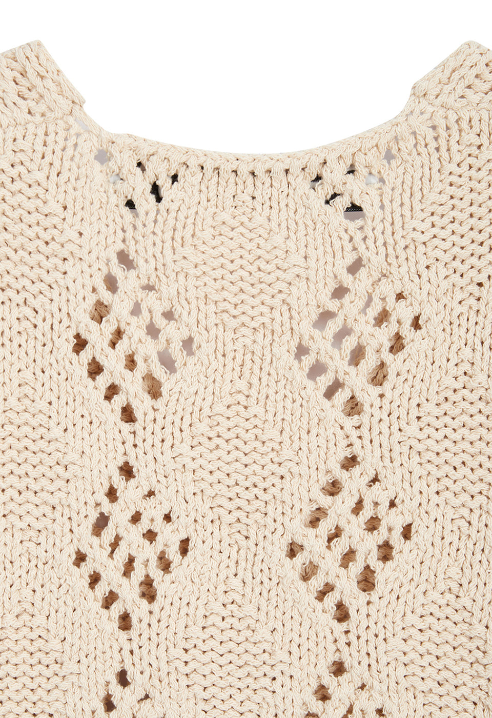 ARGYLE POINTELLE KNIT VEST BEIGE