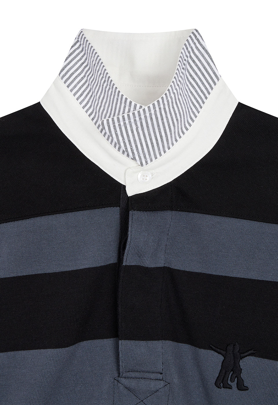 Knitted Stripe Trim Rugby Shirt