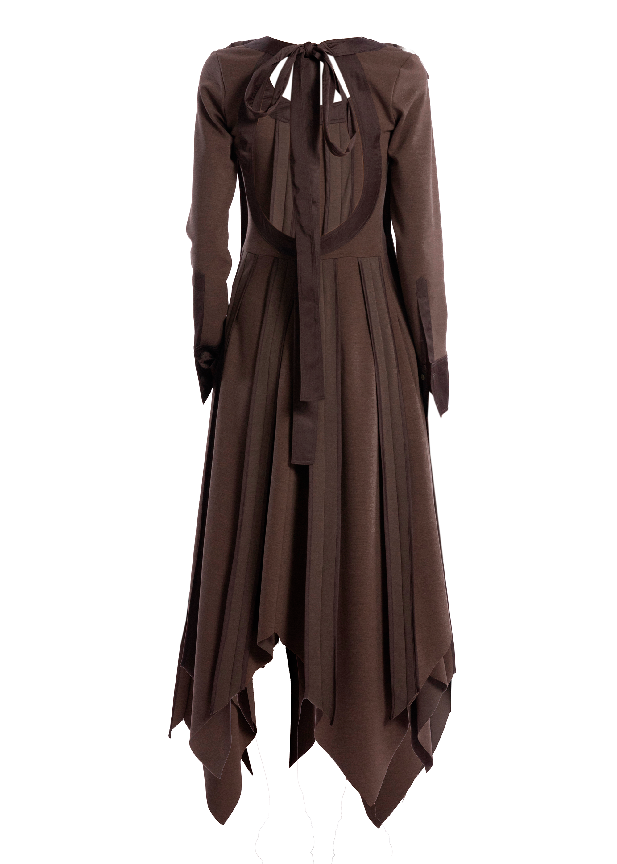 Brown layered Zomer dress for modern wedding guest dressing