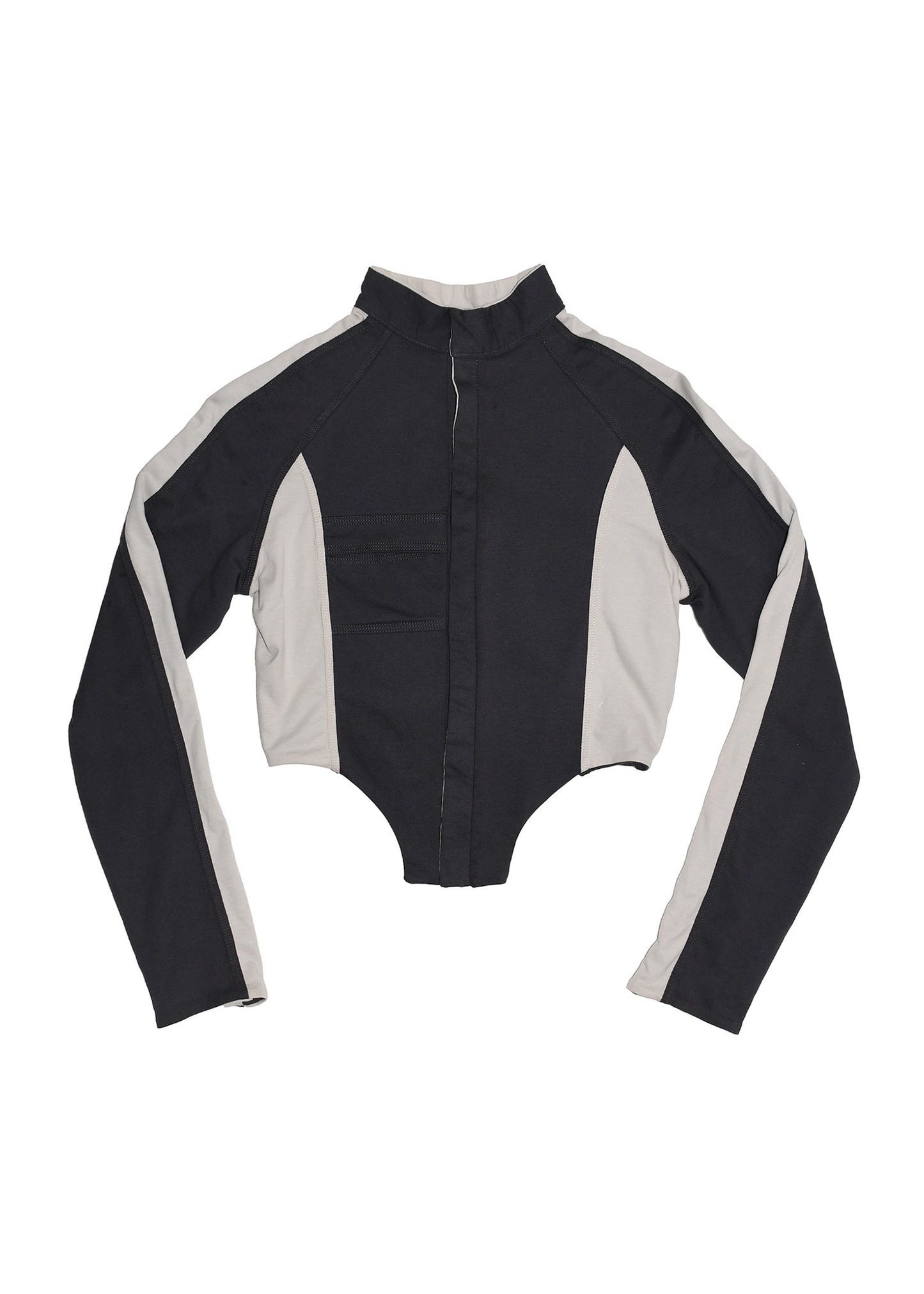 PLUG REVERSIBLE LIGHT JACKET — CHARCOAL/CREAM