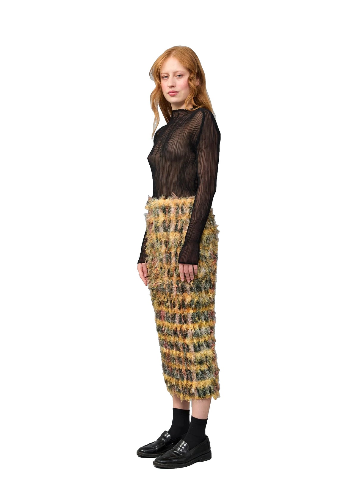 EKKE PLEATED FUZZY SKIRT - ELIAS