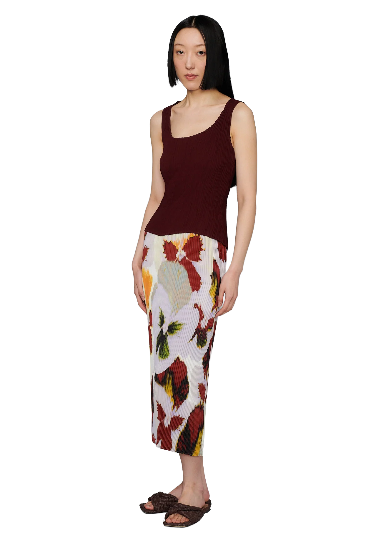 Kurt Handpleated Tanktop in Bordeaux
