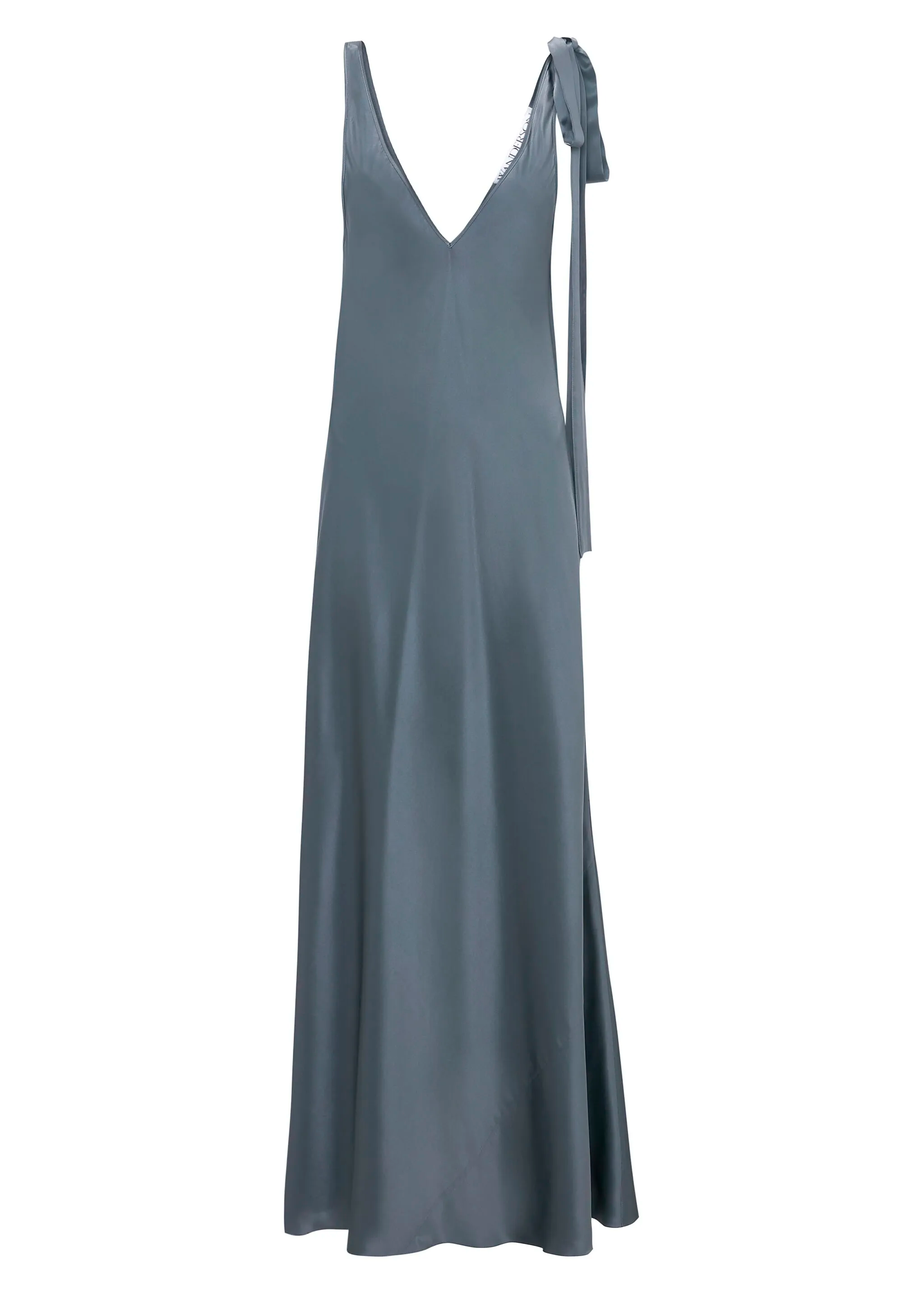 Gray Plunging V-Neck Maxi Dress