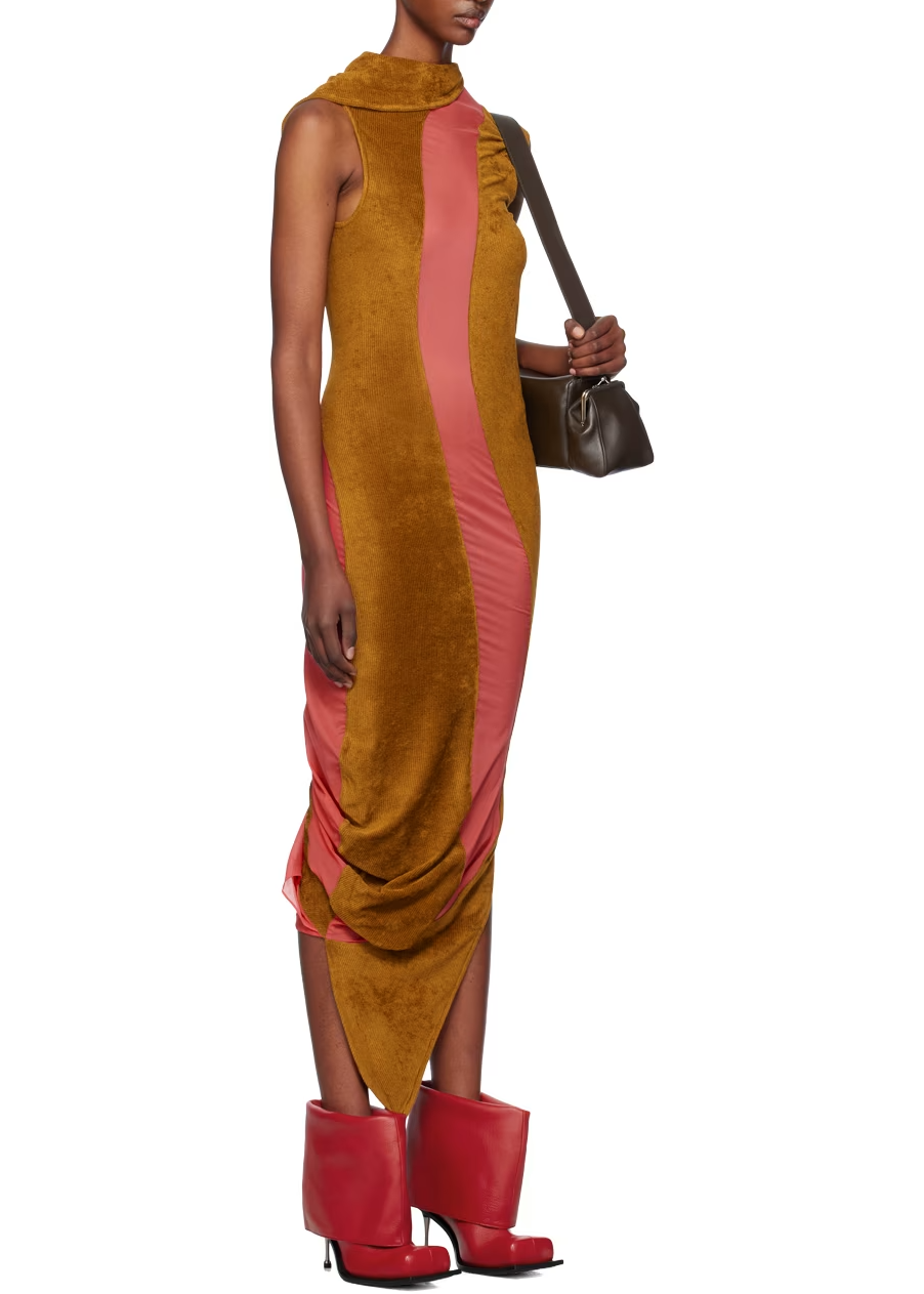 Tan & Pink Pendle Maxi Dress