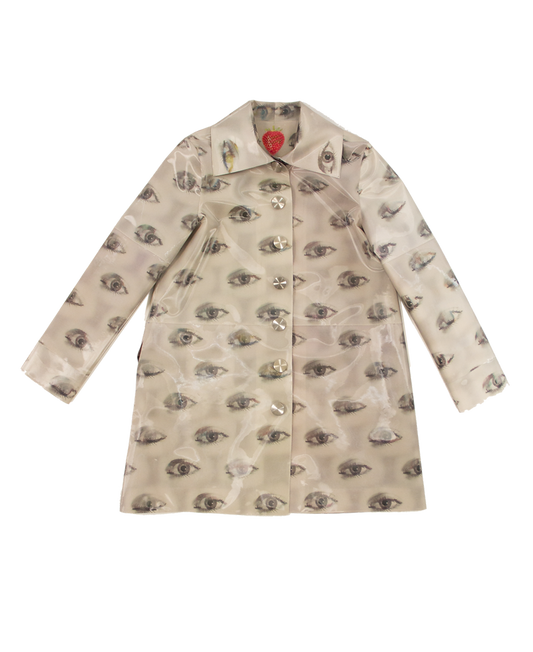 BEIGE BLINKING EYE MINI COAT