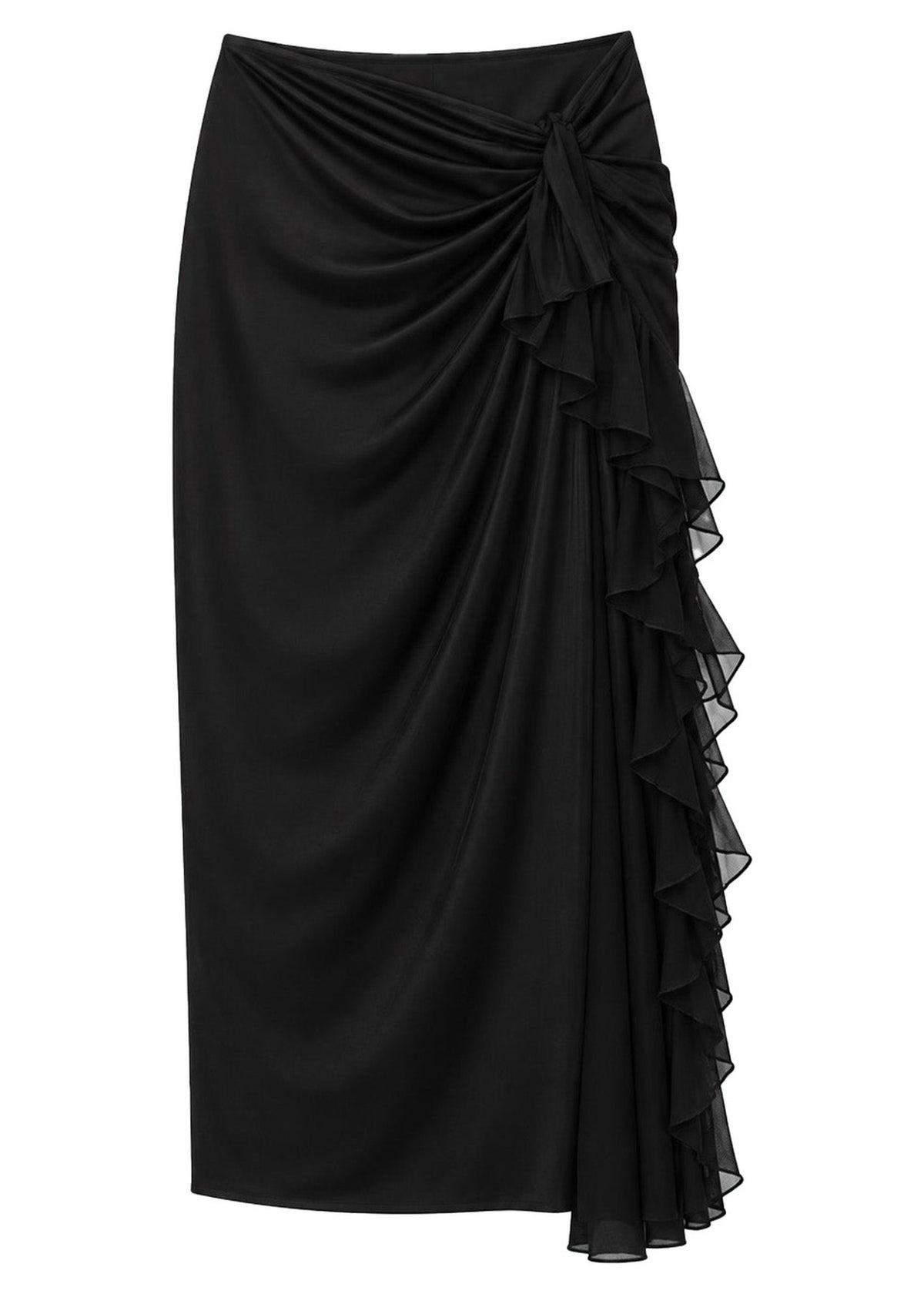 MIDI DRAPED SKIRT