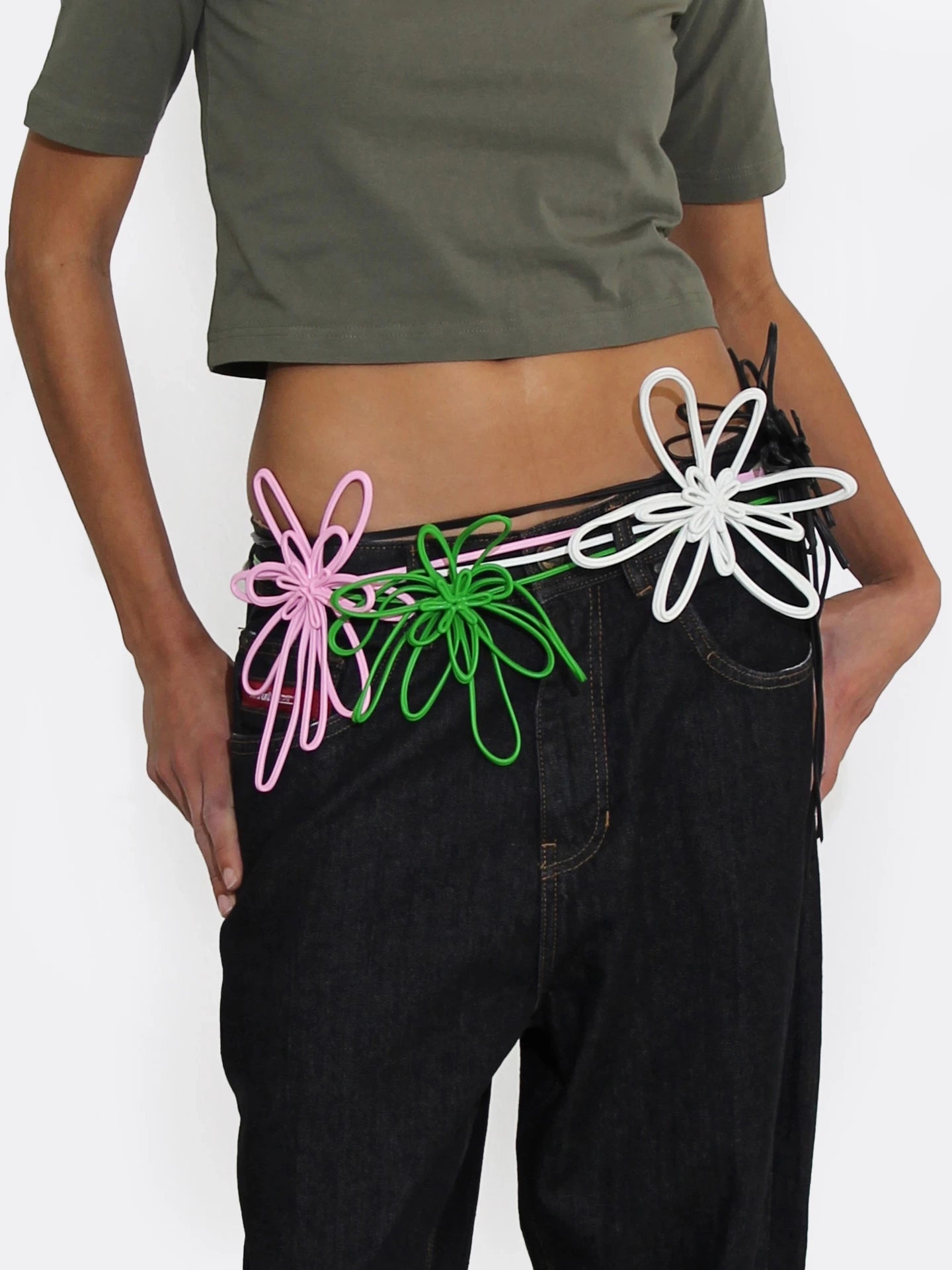 FLORAL BELT - GREEN