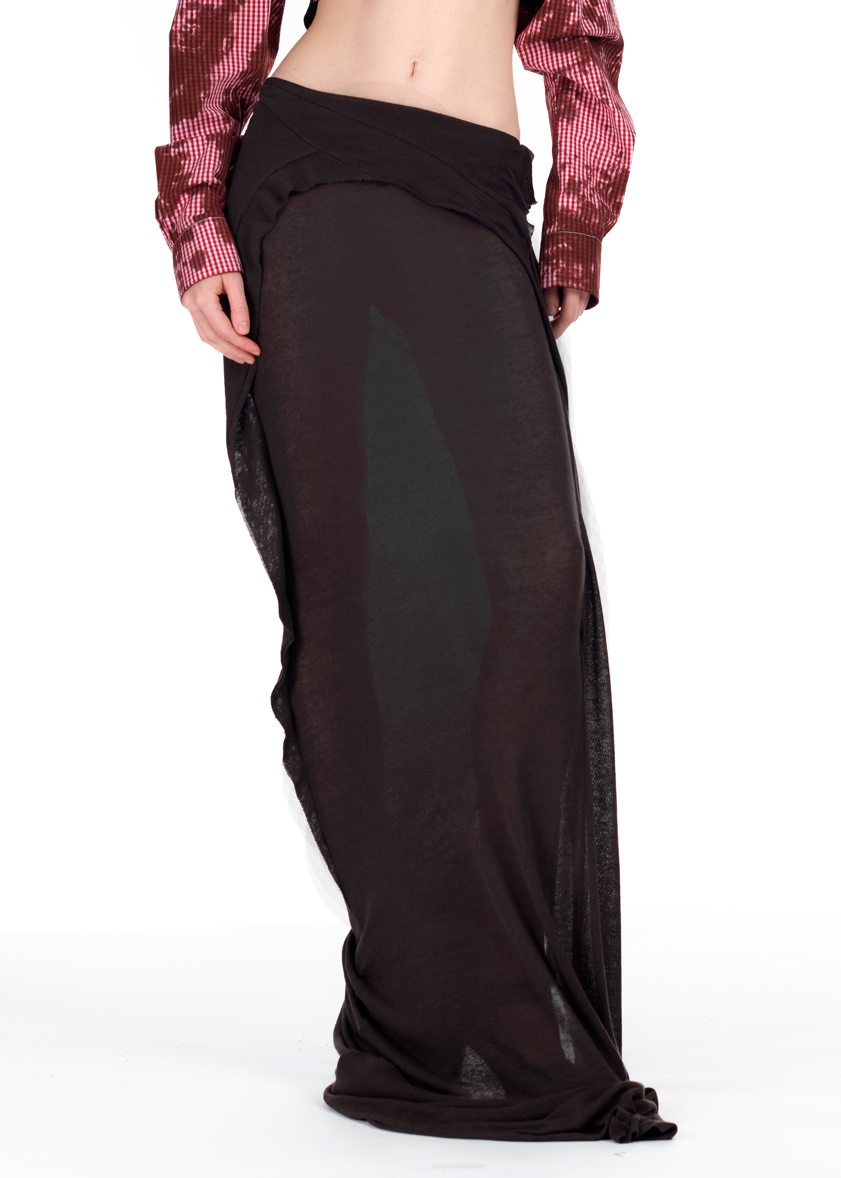 Slitted Linen Maxi Skirt