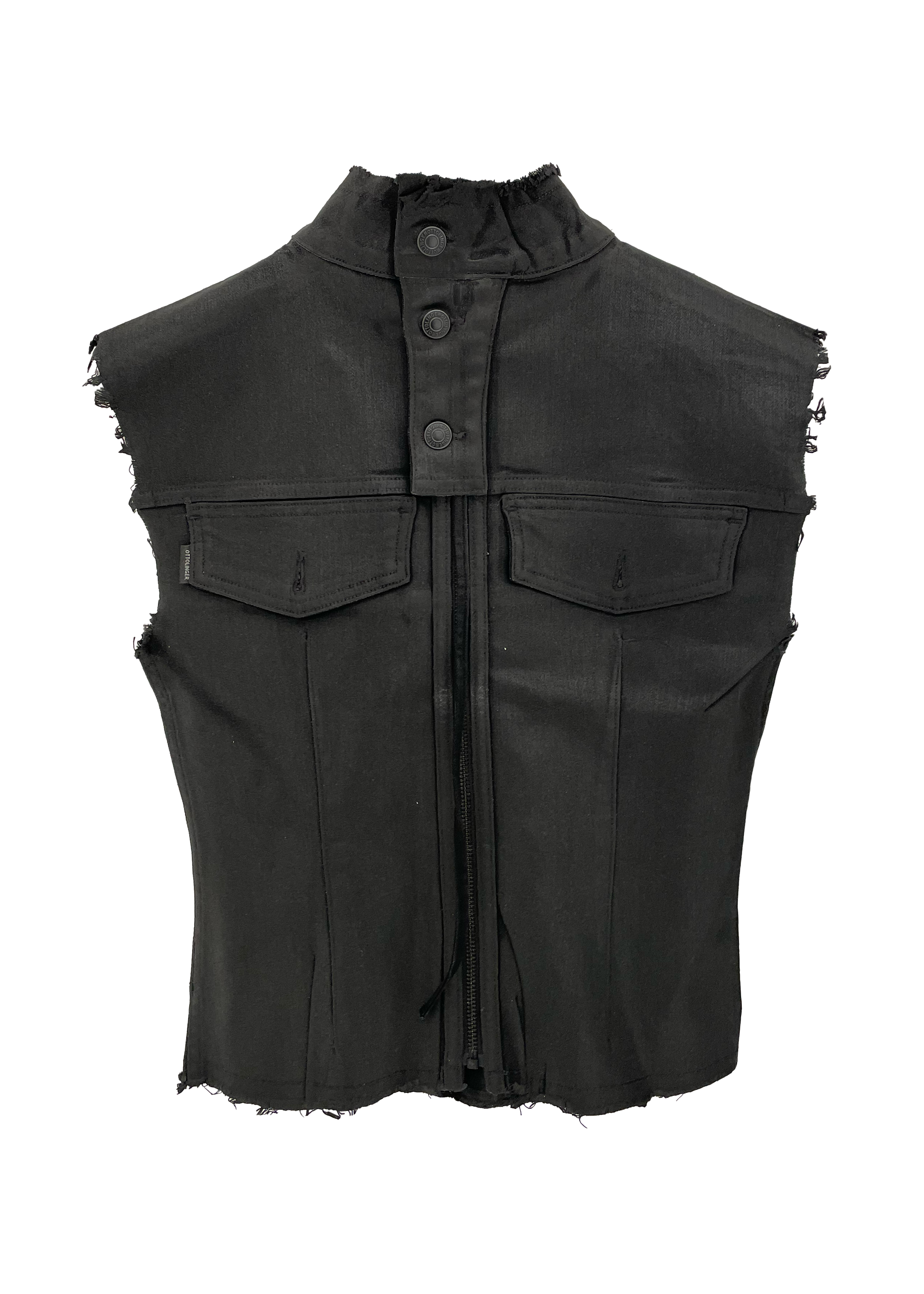 Glazed Denim Zip Top