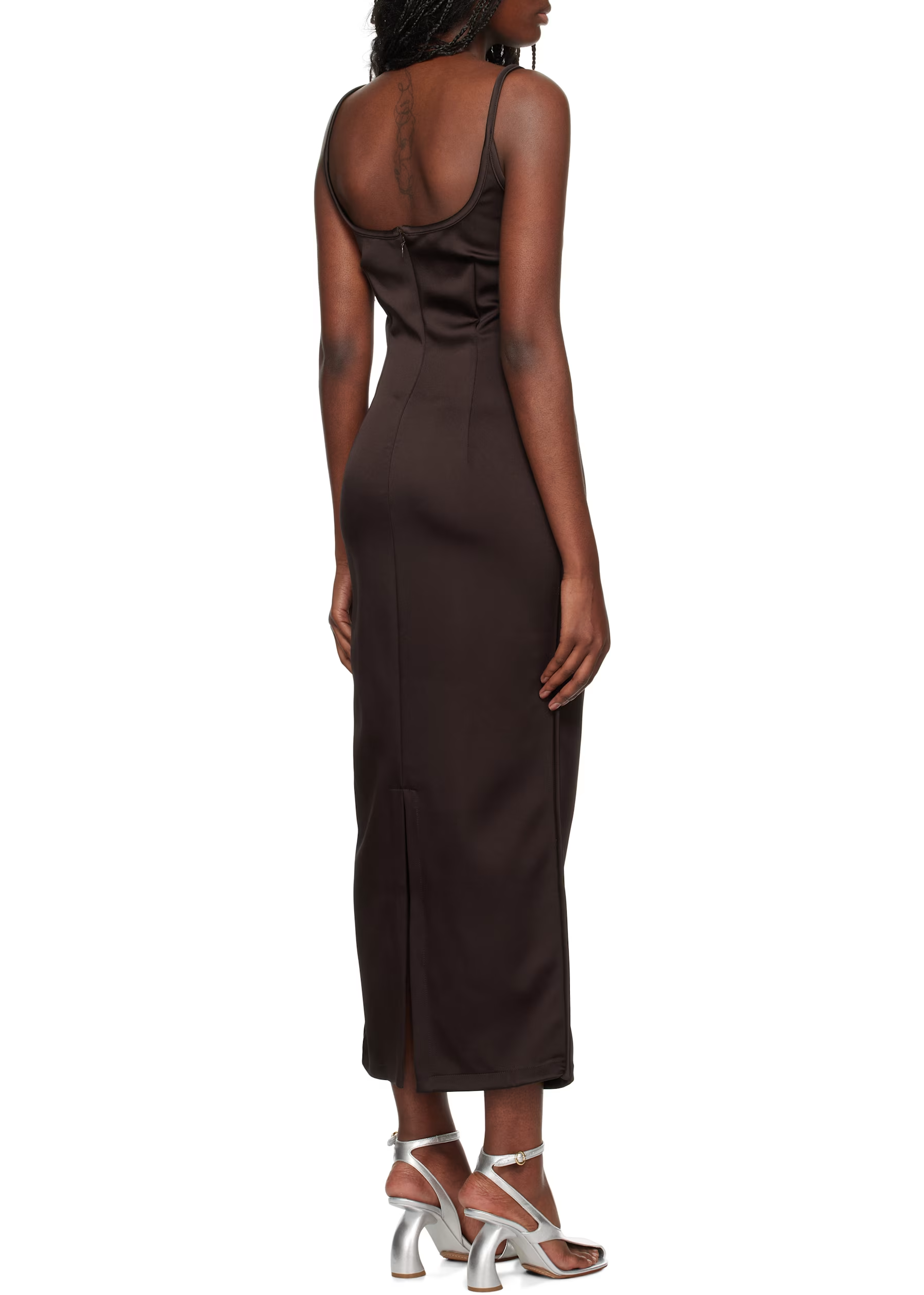 Brown 09 Heart Midi Dress