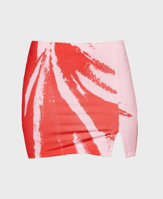 PINK RECYCLED POLYESTER MINI SKIRT