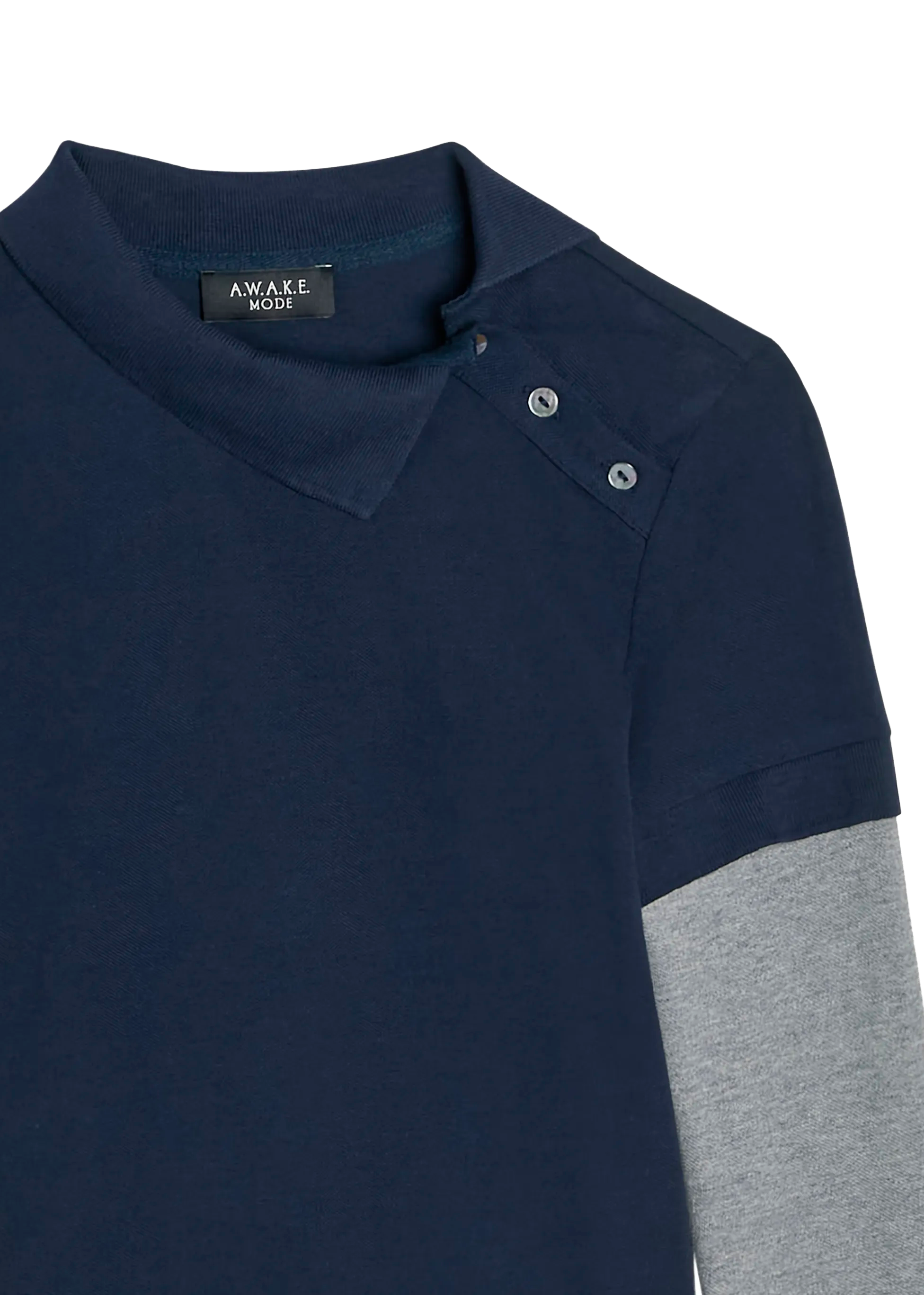 Pique Jersey Navy/Grey