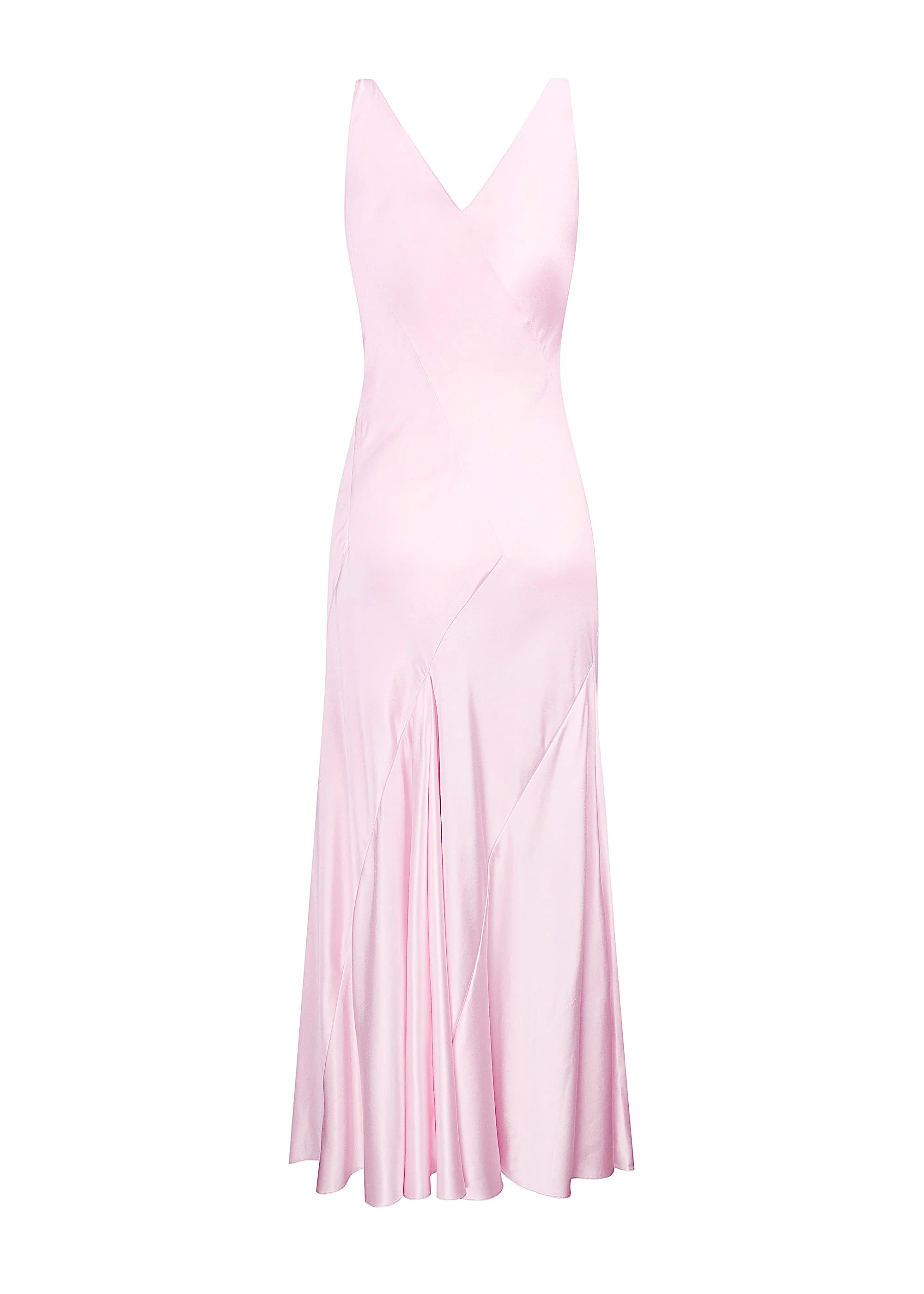 Pink satin Anna October dress for daytime wedding guest dressing